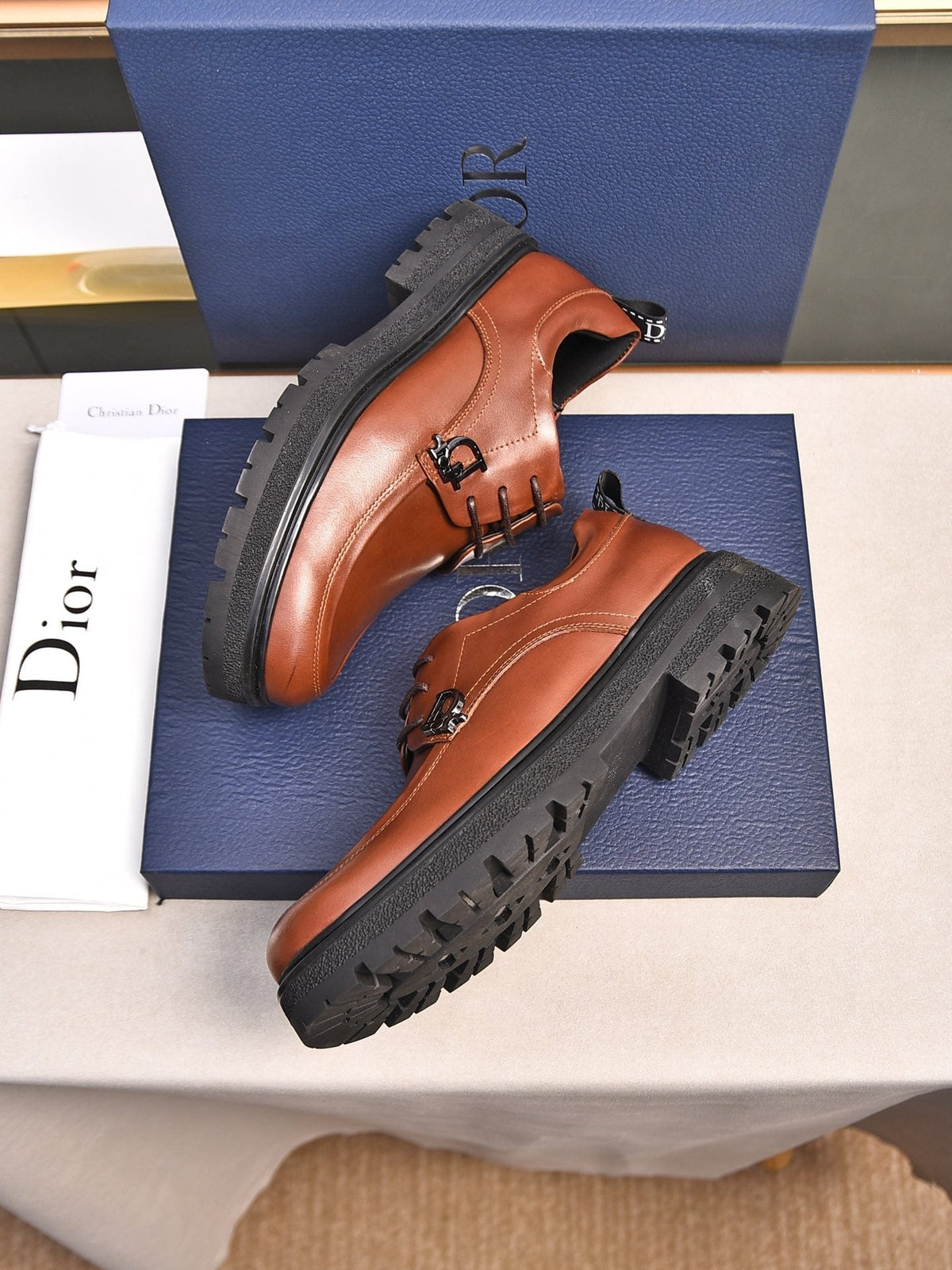 CD EXPLORER LACE-UP LOAFER BRICK CALFSKIN