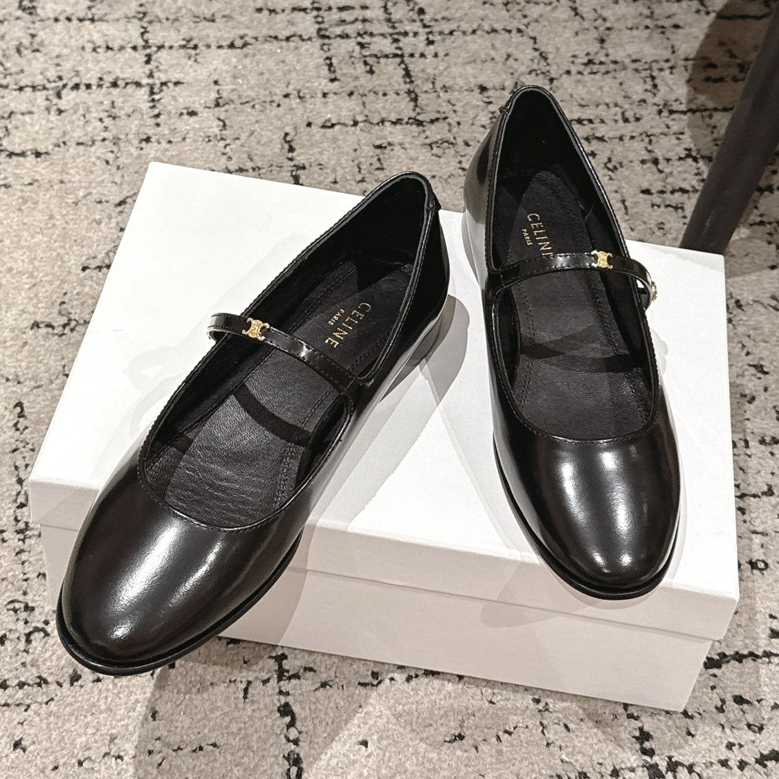 Celine 26 City Mary-Jane Ballet Flats Leather 770900