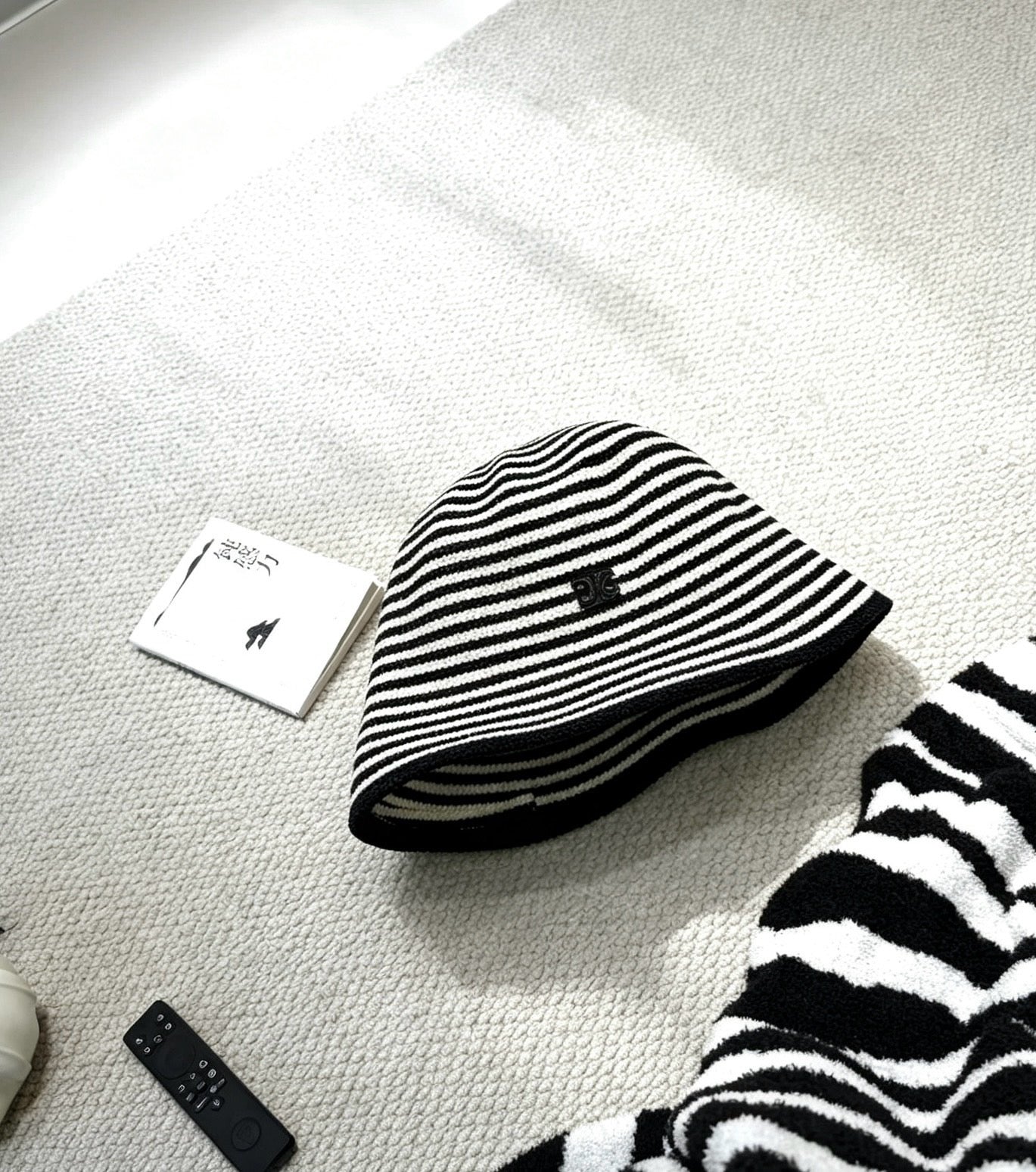 Celine Black And White Striped Bucket Hat 212908