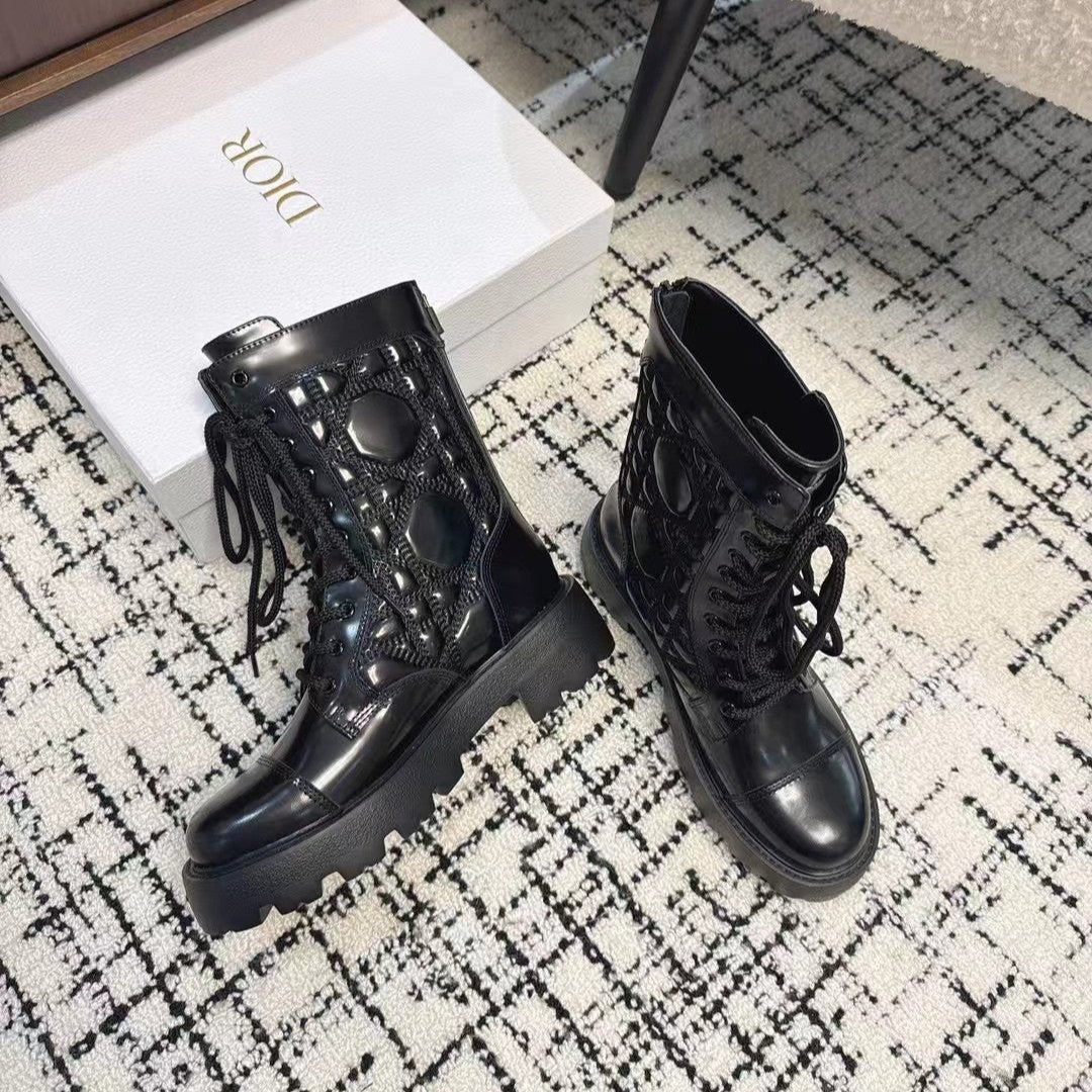 CD D-Unit Ankle Boot Glossy Black Calfskin