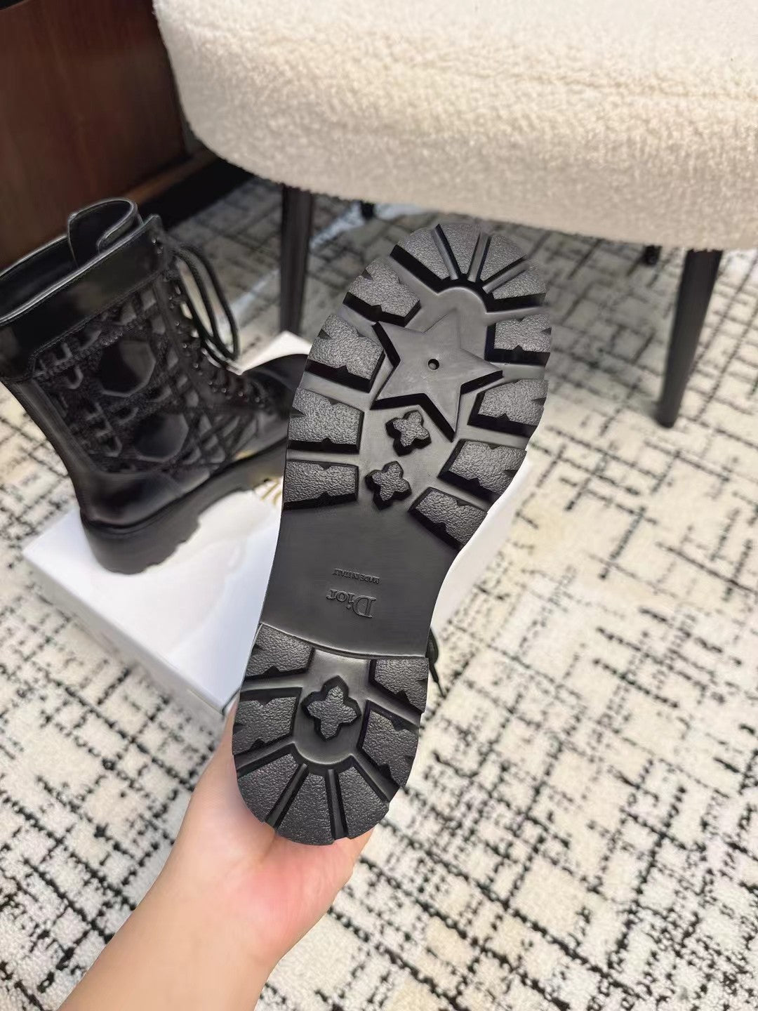 CD D-Unit Ankle Boot Glossy Black Calfskin