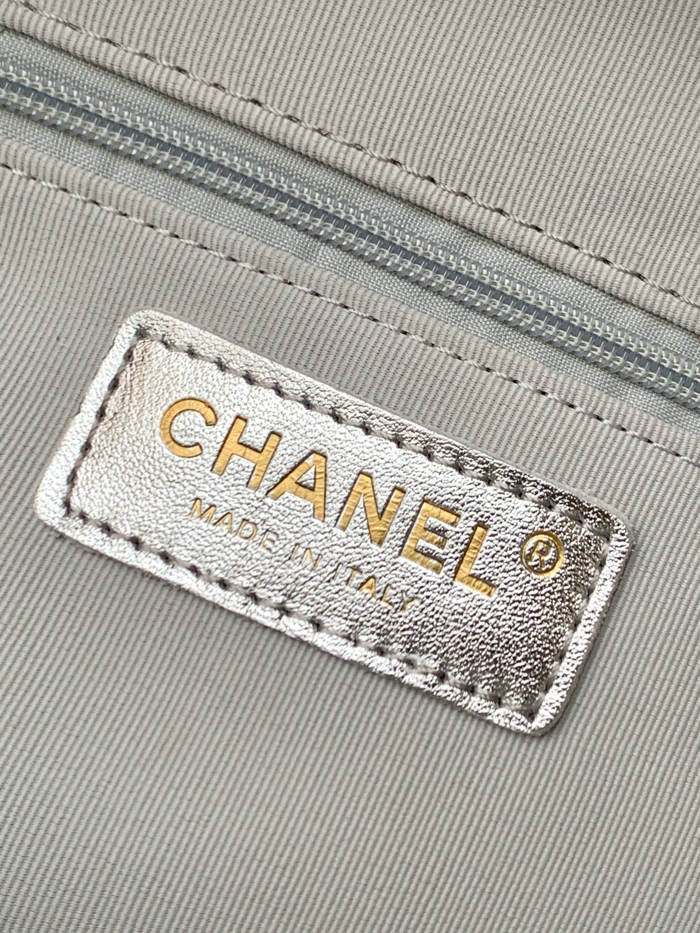 Chanel 25K Backpack Silver Gold Metallic Lambskin 295193