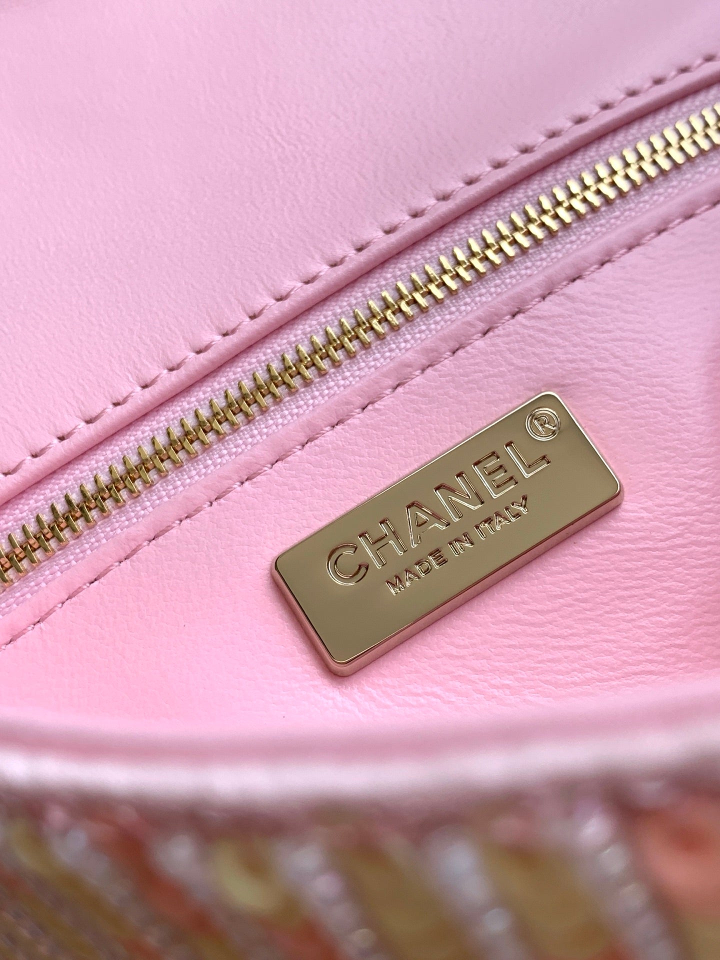 Chanel 2026 Flap Bag 21cm Tweed Leather With Tubular Beads
