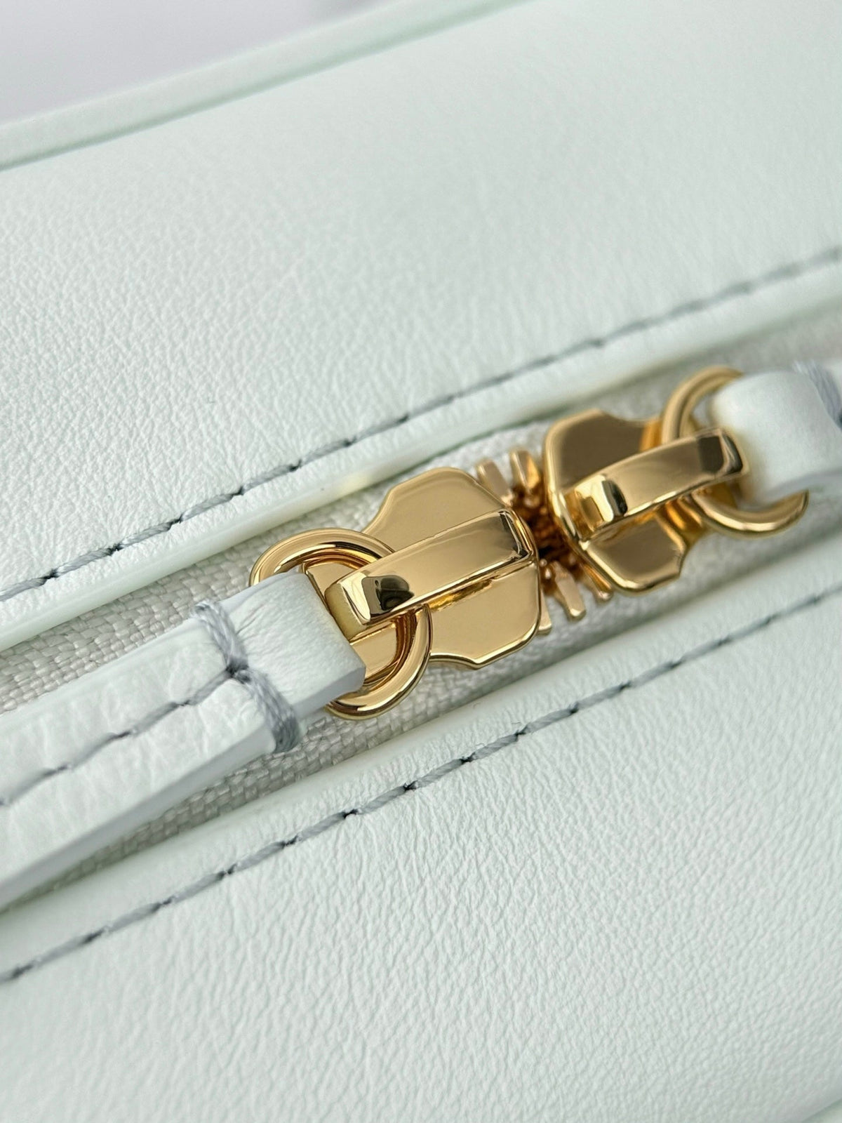 Chanel 2026 Strap Clutch Bag Mint Green Gold Hardware Leather