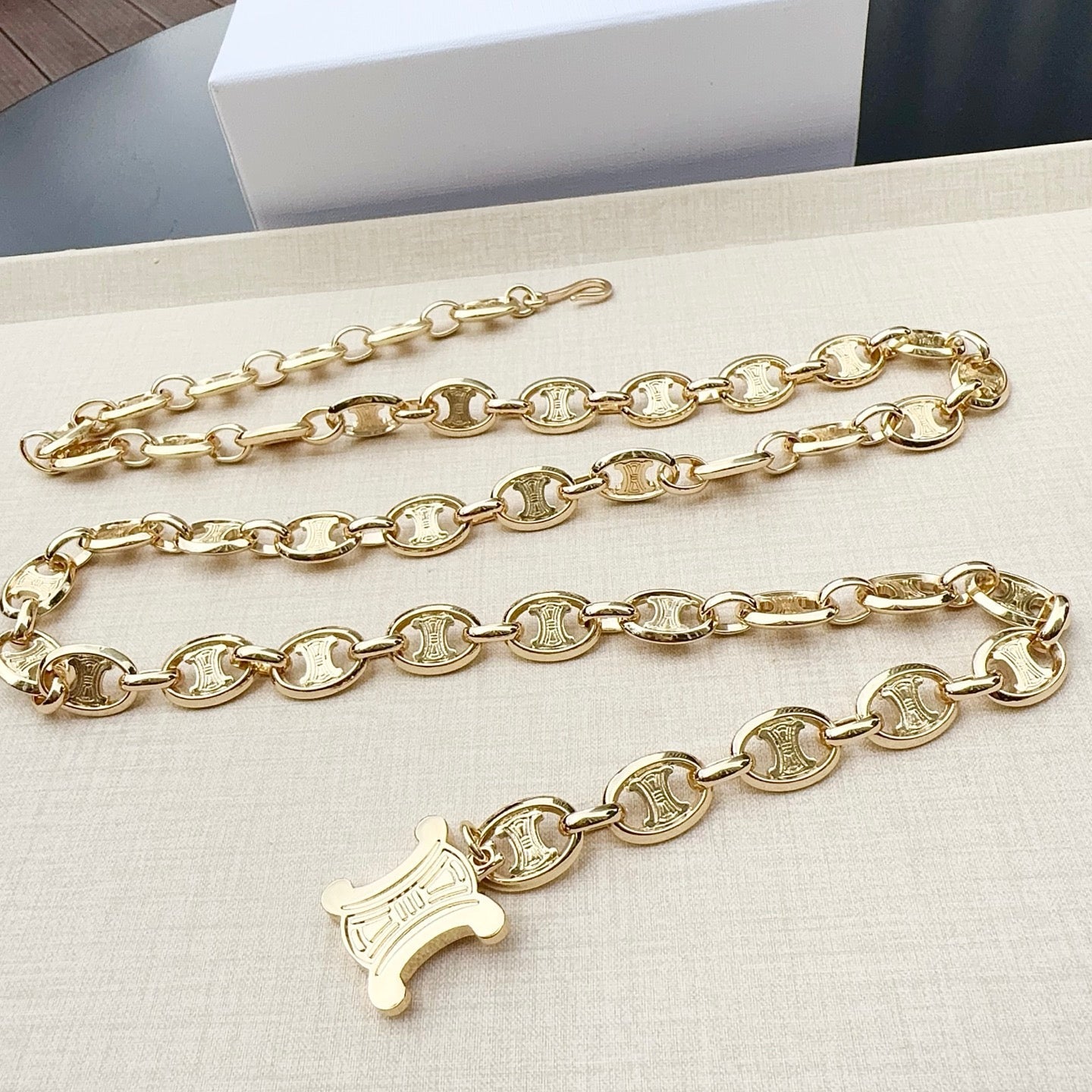 Celine 2026 Gold Metallic Belt