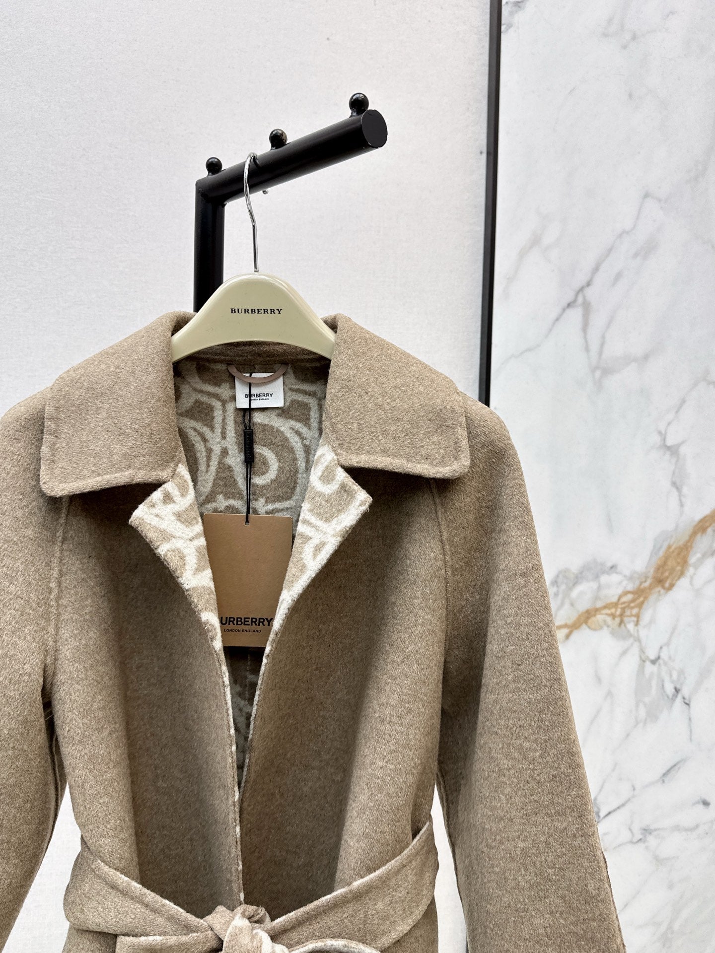 Burberry 25 Long Coat Beige Wool