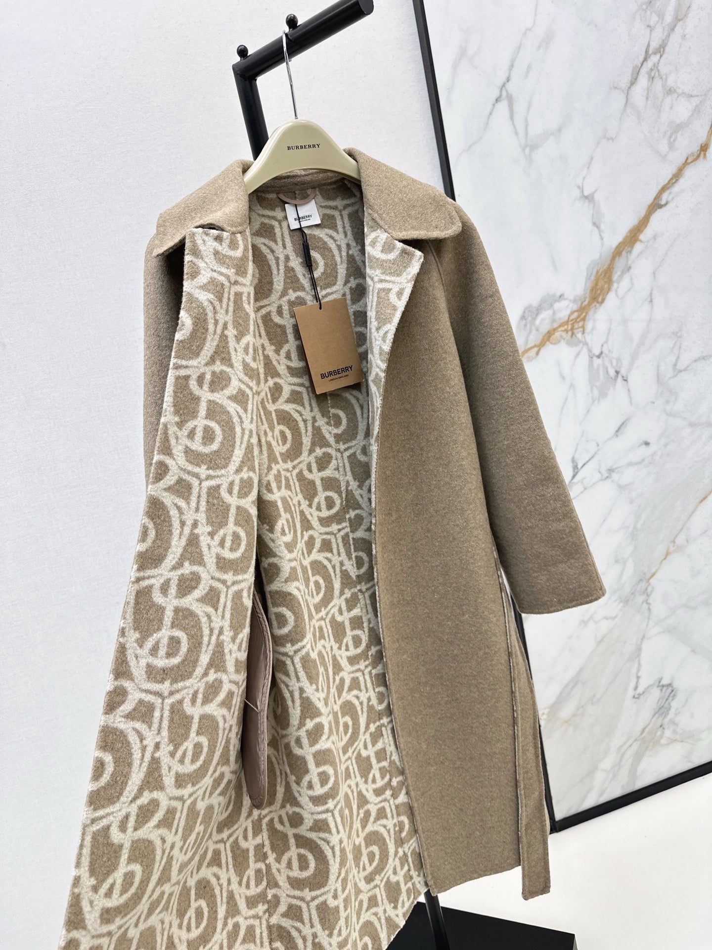 Burberry 25 Long Coat Beige Wool