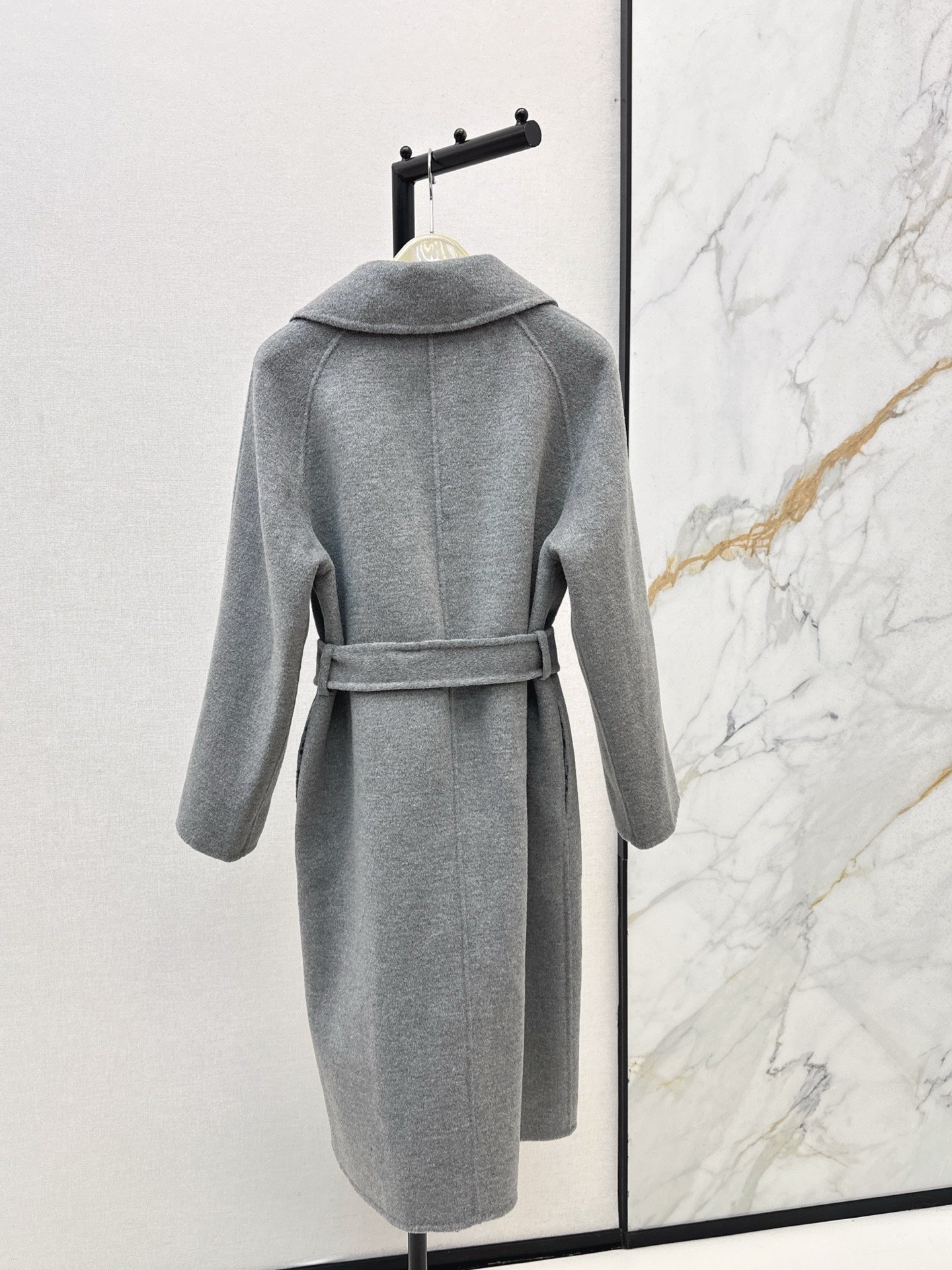 Burberry 25 Long Coat Gray Wool