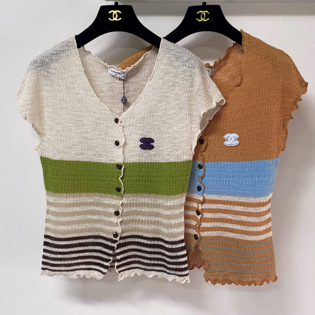 Chanel 2026 Knitted Short-Sleeved Top Flax Lelin 471725