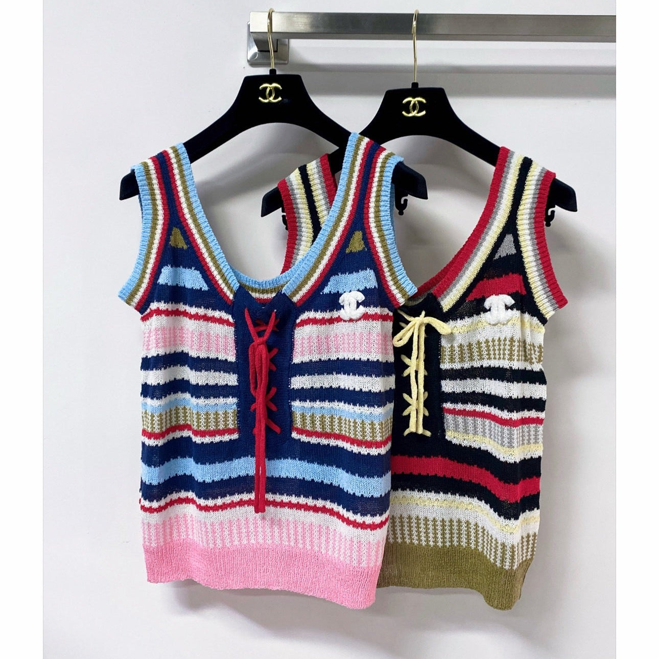 Chanel 2026 Knit Tank Top V-neck Cotton 479947