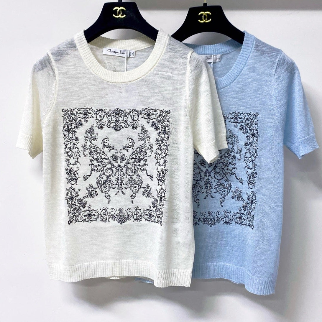 Dior 2026 Short-Sleeve Shirt Embroidered Arabesque Viscosa 487986