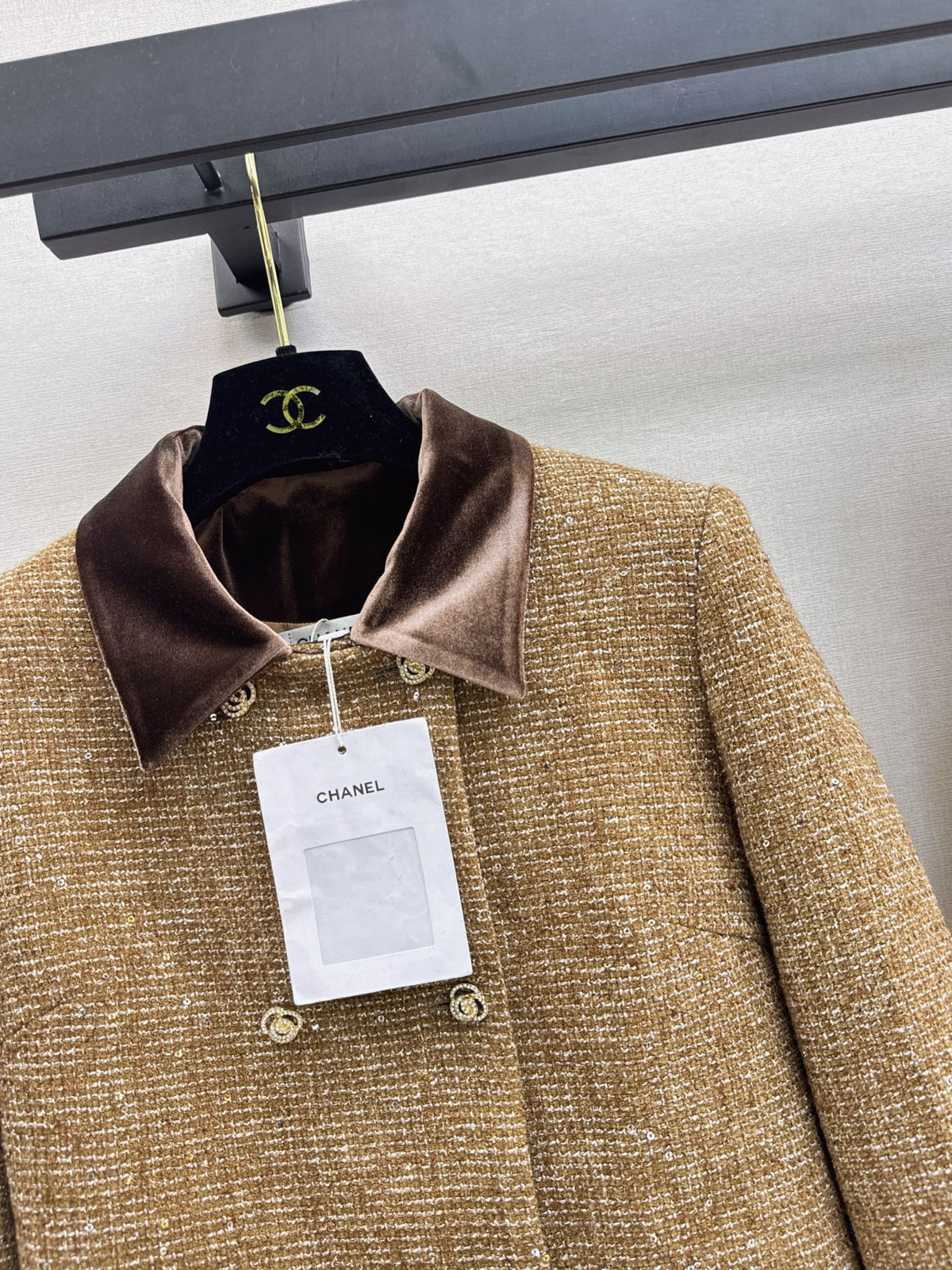 Chanel 2026 Cropped Jacket And Pencil Skirt Set Brown Tweed