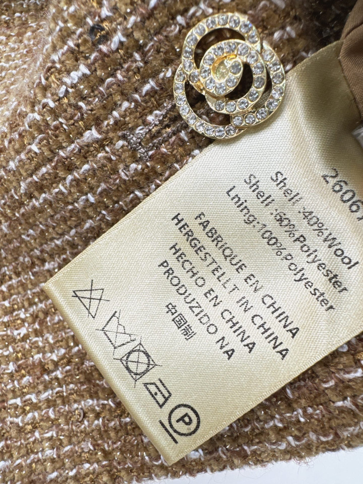 Chanel 2026 Cropped Jacket And Pencil Skirt Set Brown Tweed