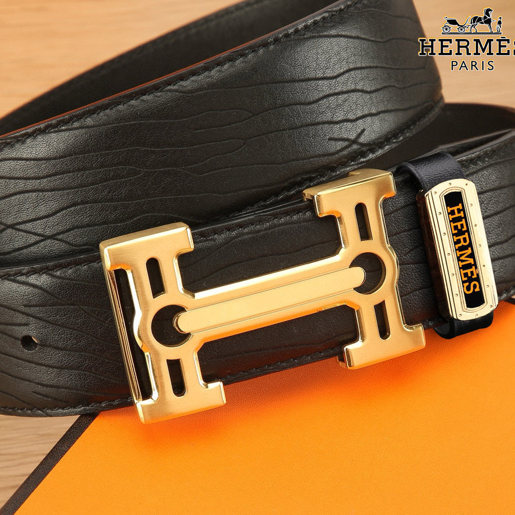 HM Constance Belt 38mm Black Togo Leather 619663