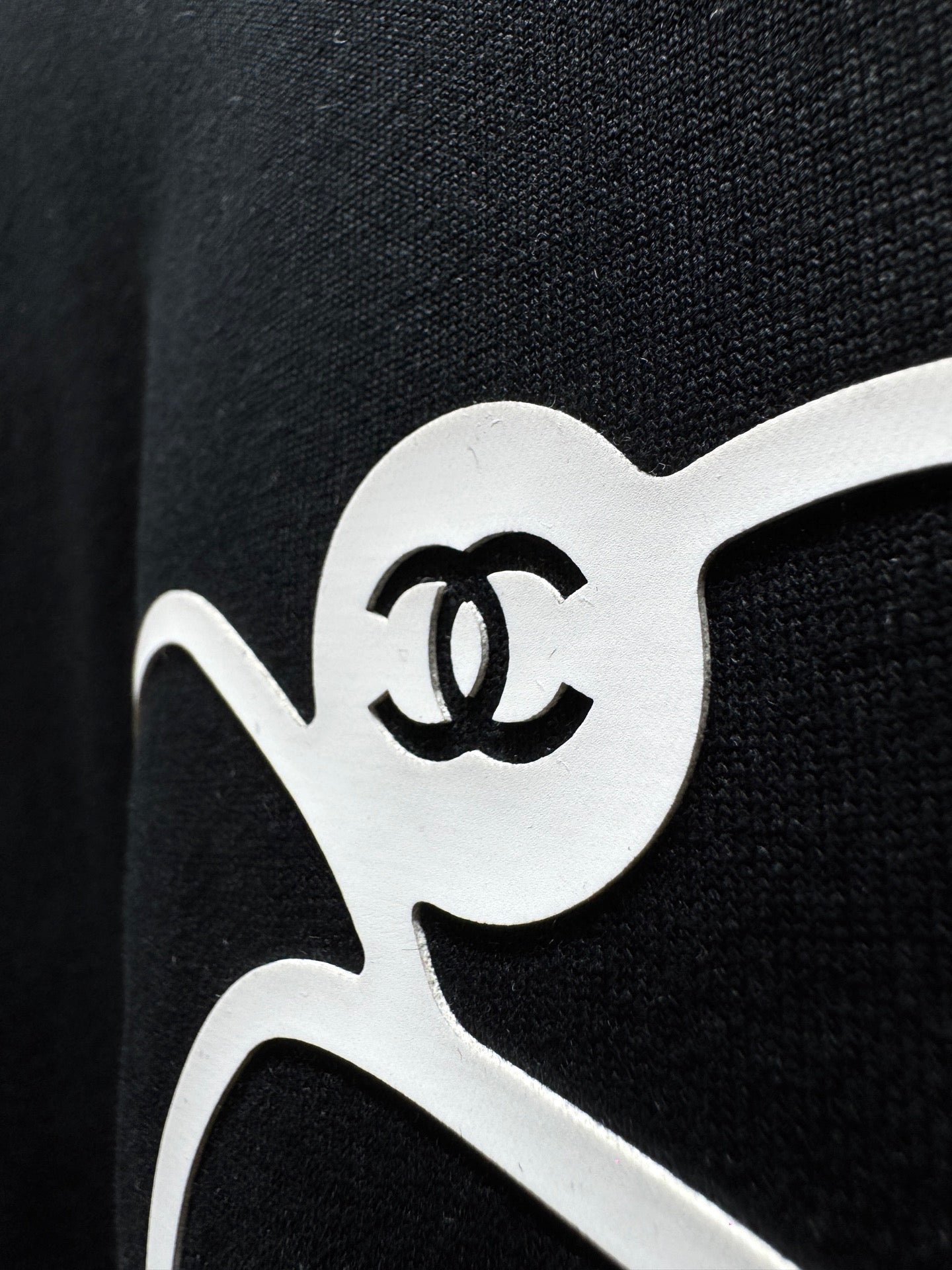 Chanel 2026 Logo Short-Sleeve T-Shirt Black Cotton