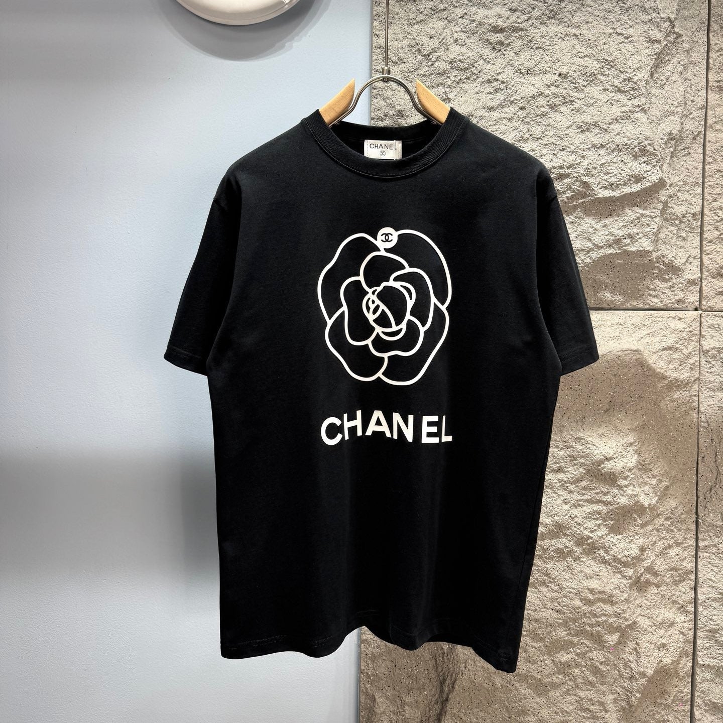 Chanel 2026 Logo Short-Sleeve T-Shirt Black Cotton