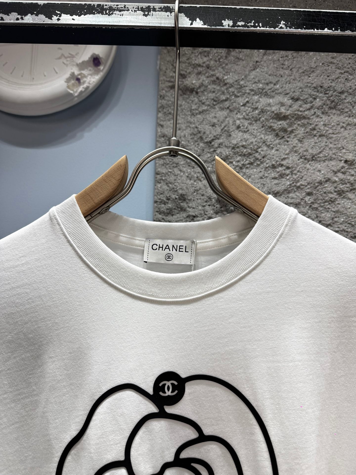 Chanel 2026 Logo Short-Sleeve T-Shirt White Cotton
