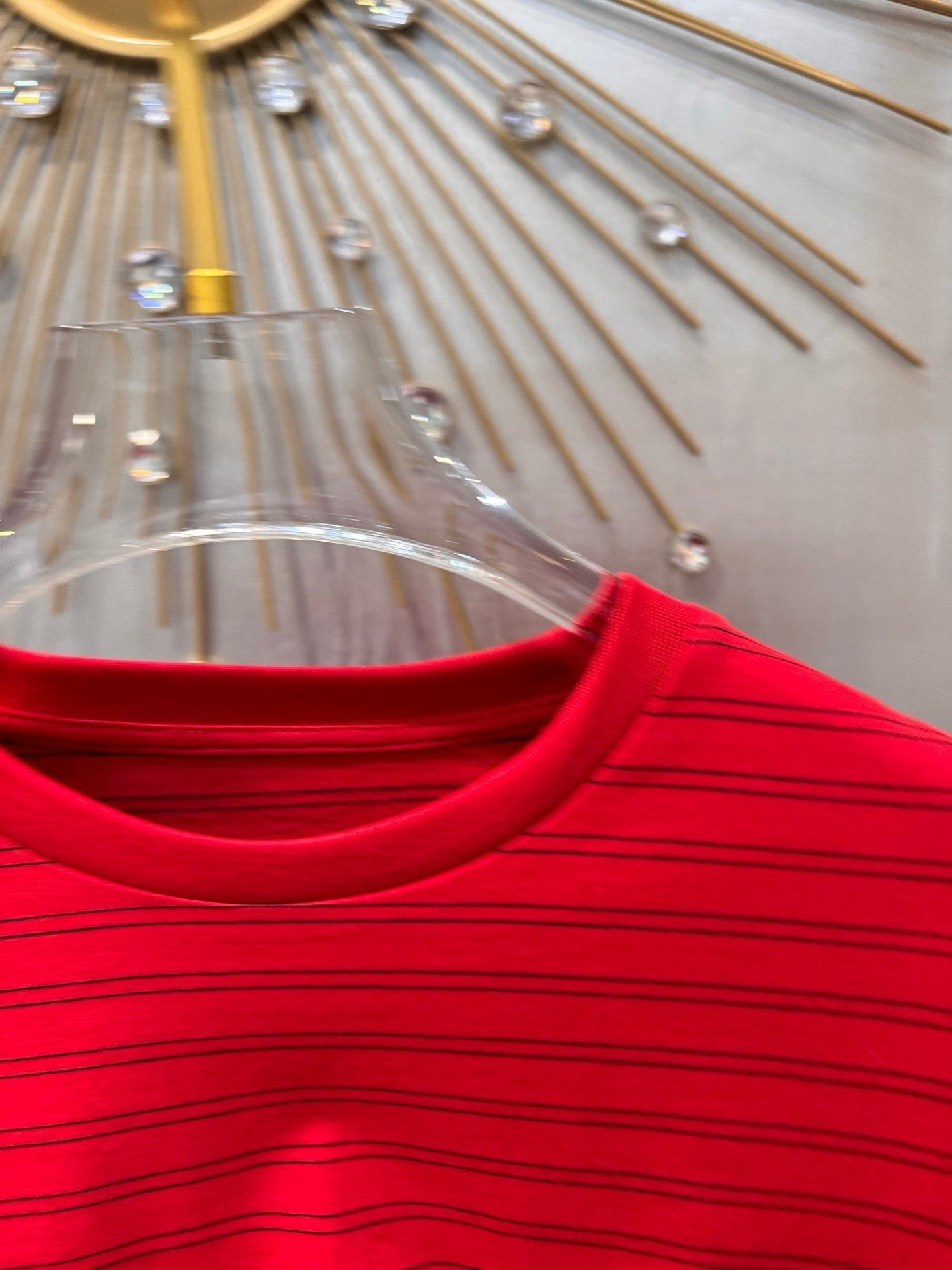 Miumiu 2026 Striped Long-Sleeve T-Shirt Red Cotton