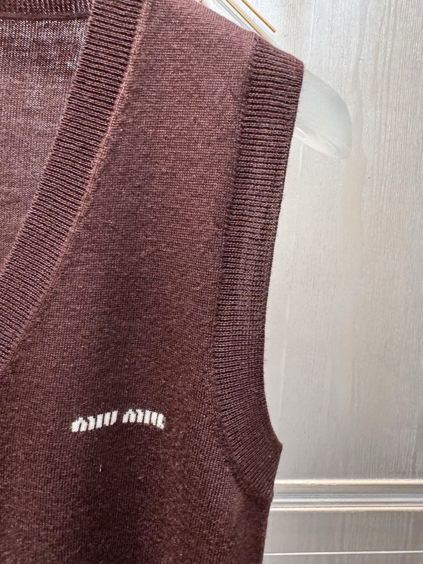 Miumiu 2026 Knit Vest  Coffee Brown Wool