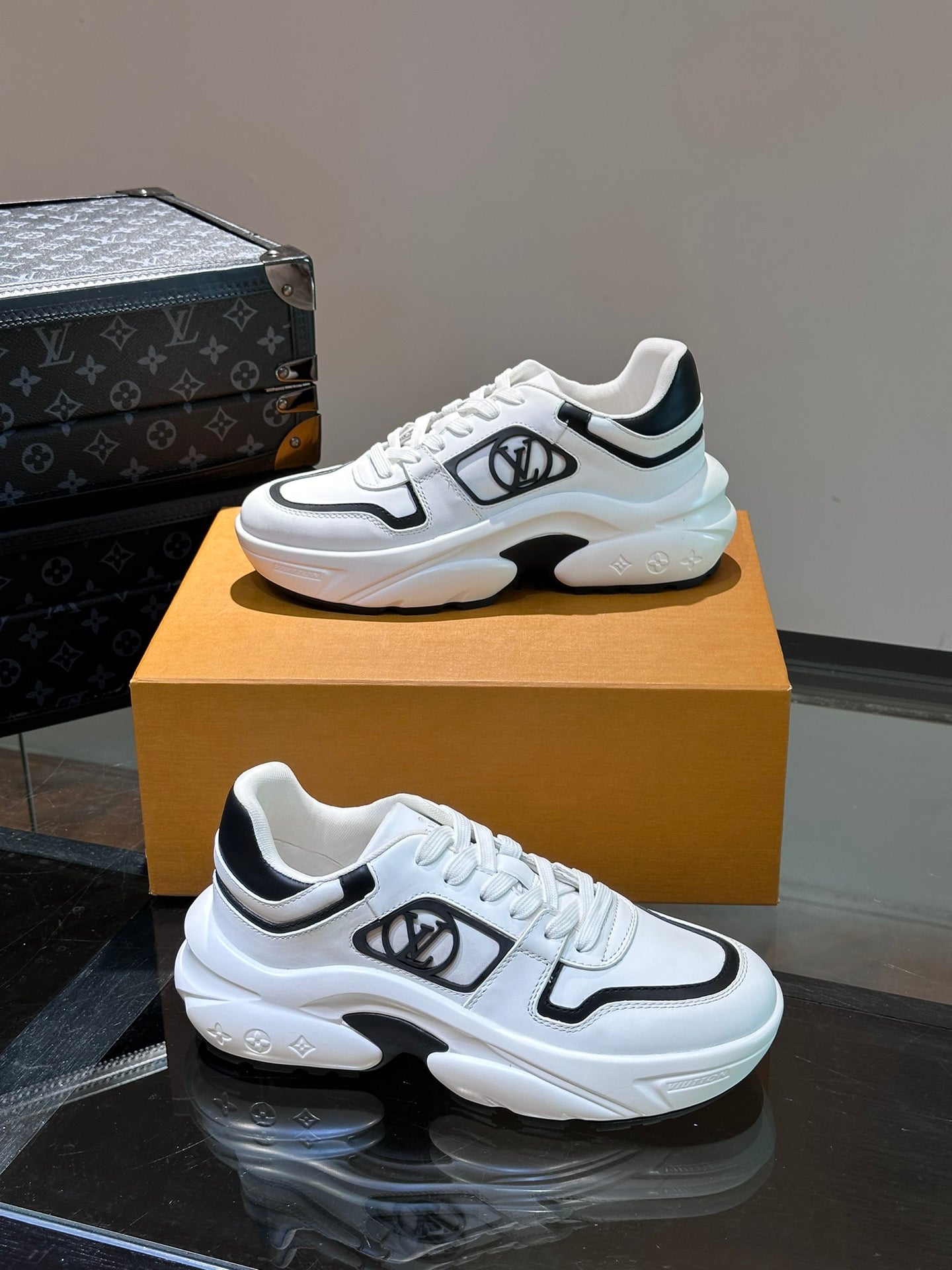NEO RUN AWAY SNEAKER WHITE MIX BLACK CALFSKIN
