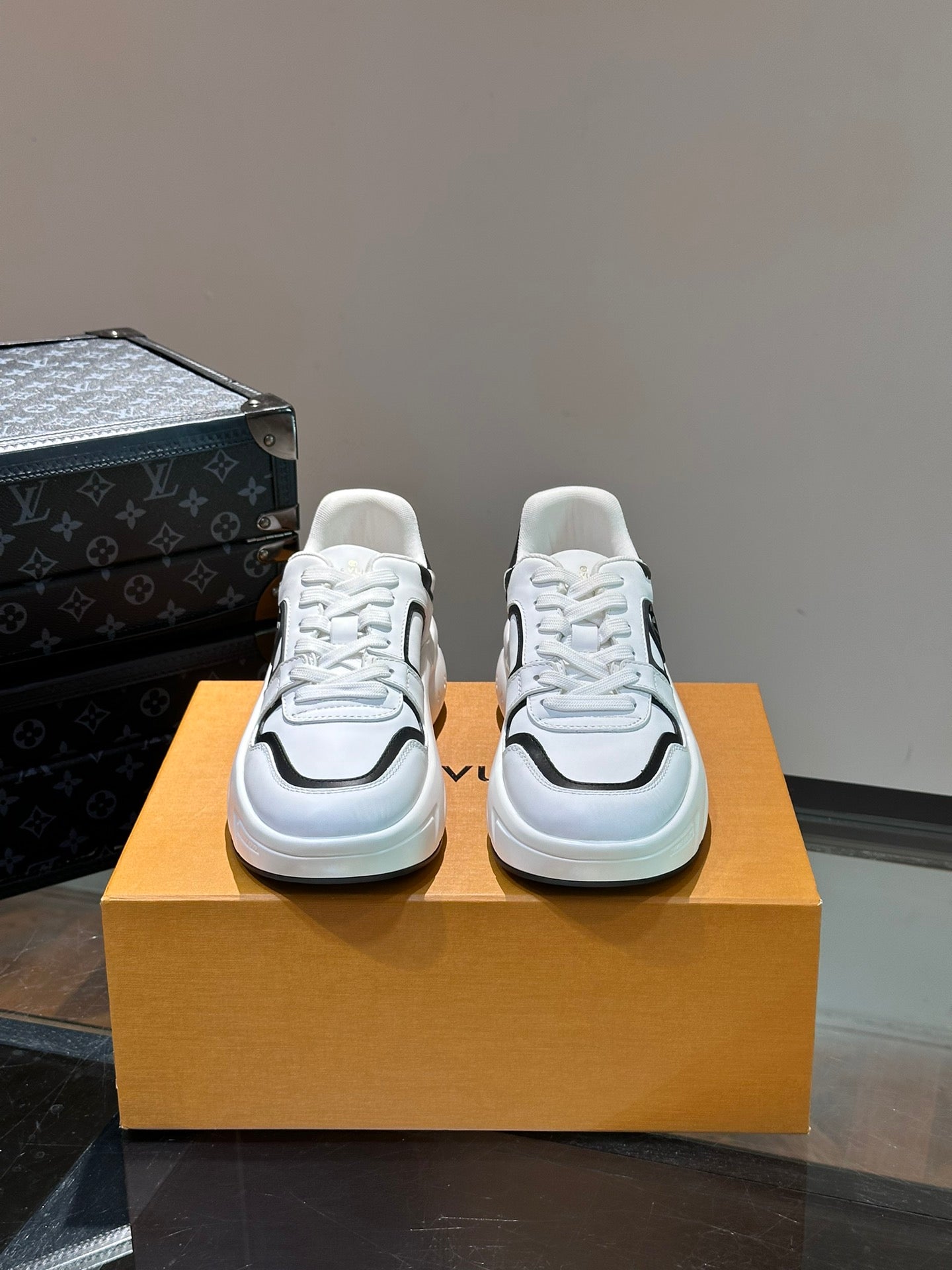 NEO RUN AWAY SNEAKER WHITE MIX BLACK CALFSKIN