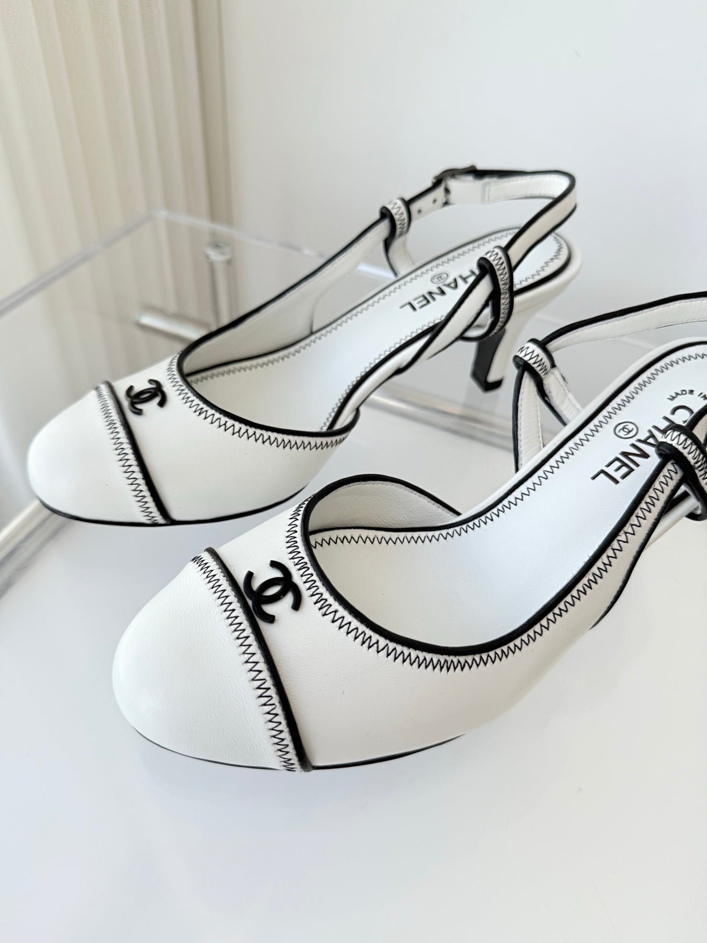 Chanel 2026 Slingback Kitten Heels Sandals Sheepskin 823451
