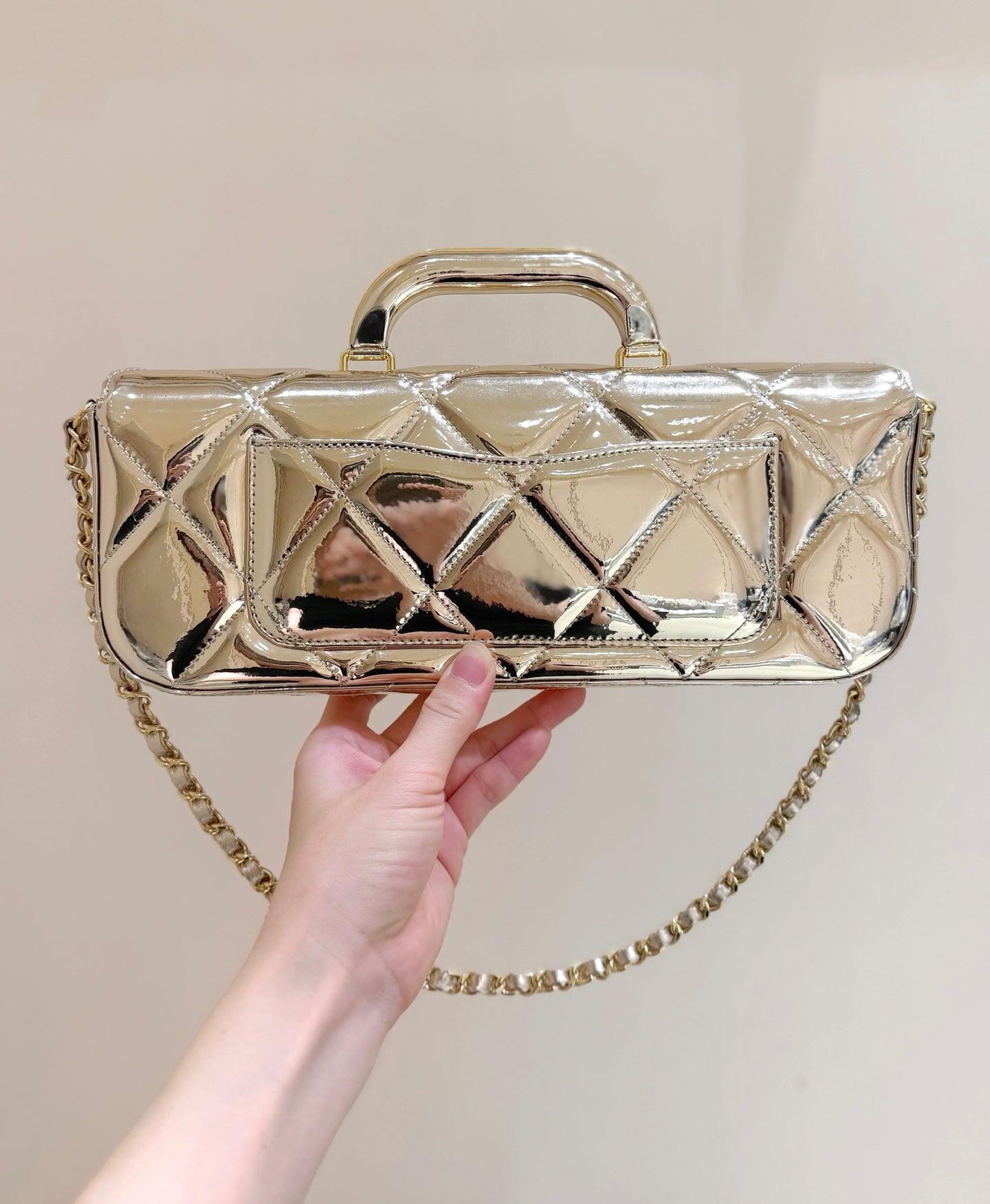 Chanel 2025 Bag 30cm Gold Shine Calfskin 345963
