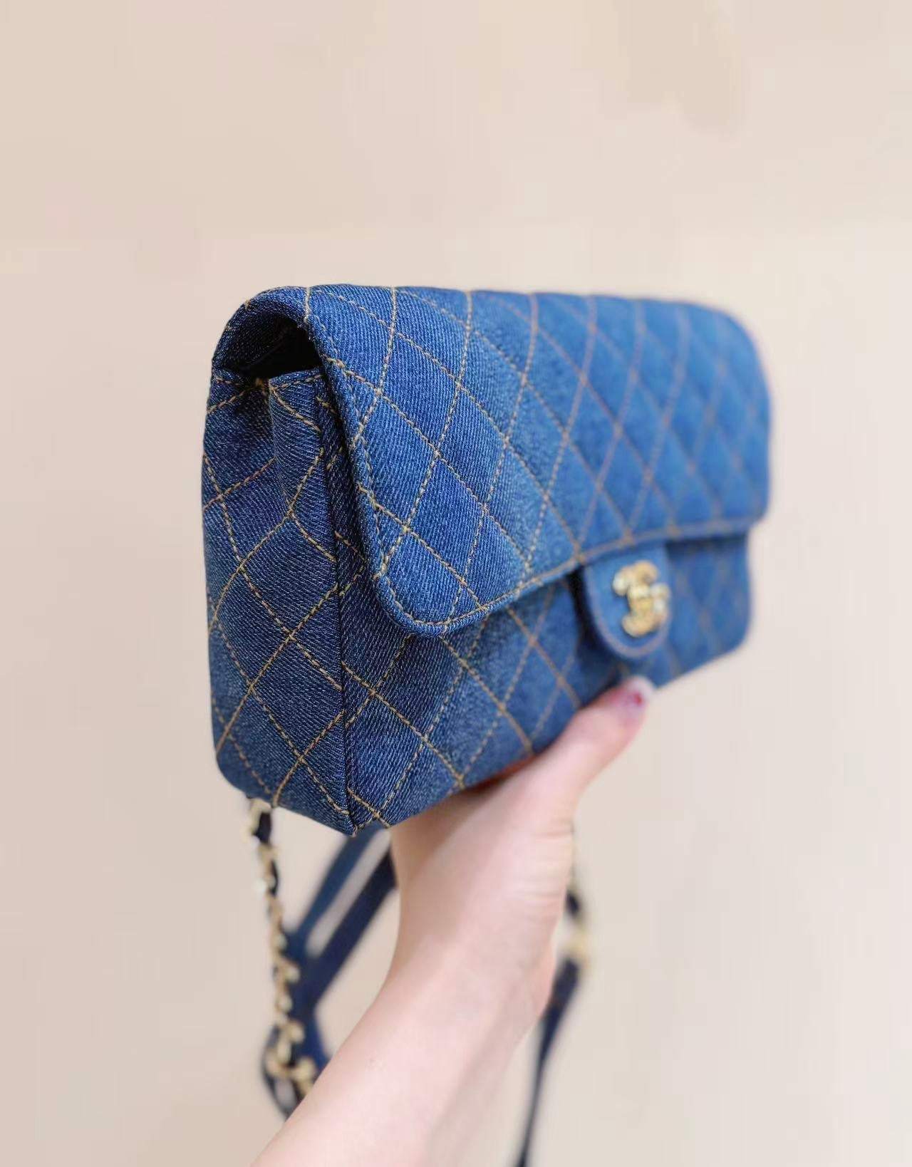 Chanel 2026 Backpack 26cm Blue Denim Leather 289705