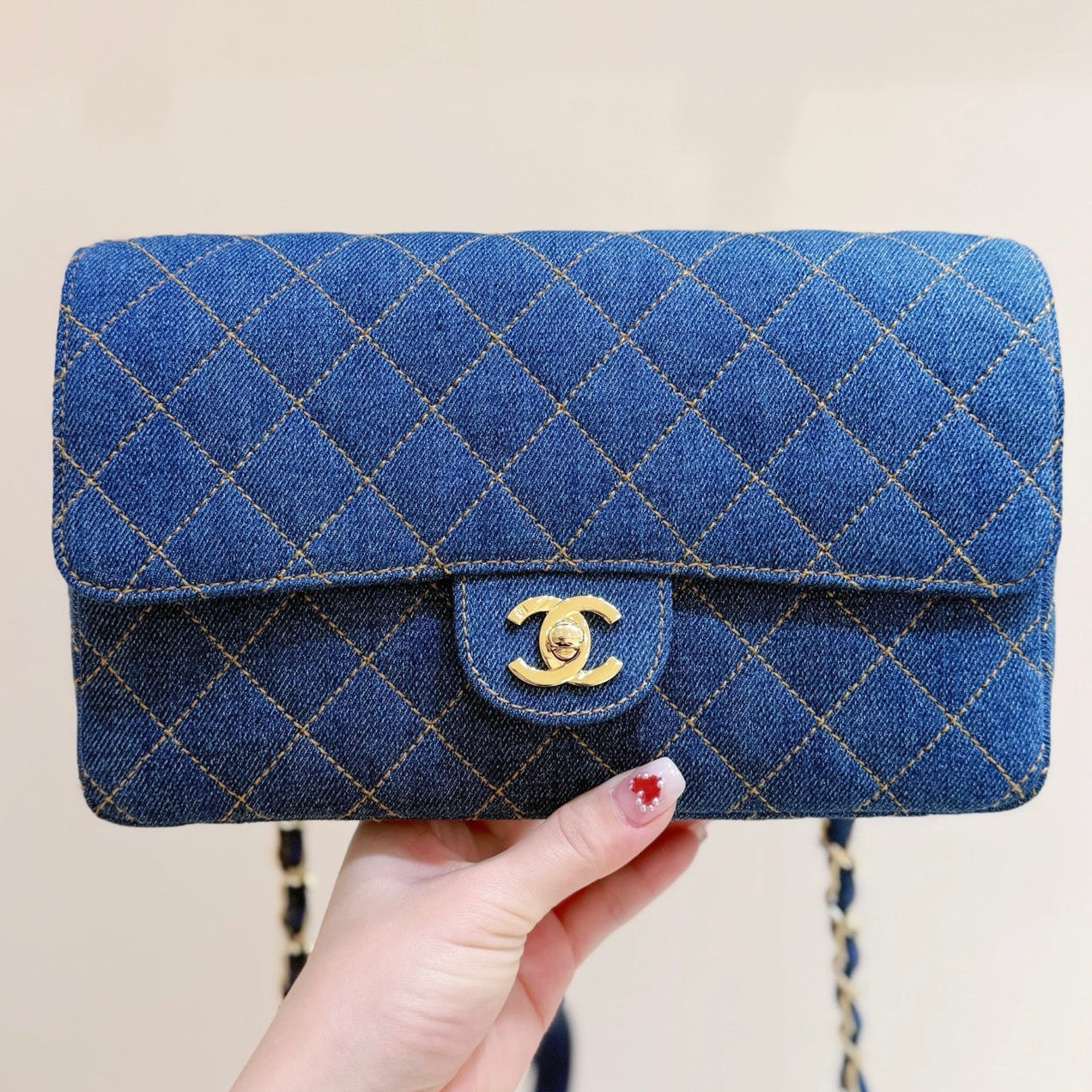 Chanel 2026 Backpack 26cm Blue Denim Leather 289705