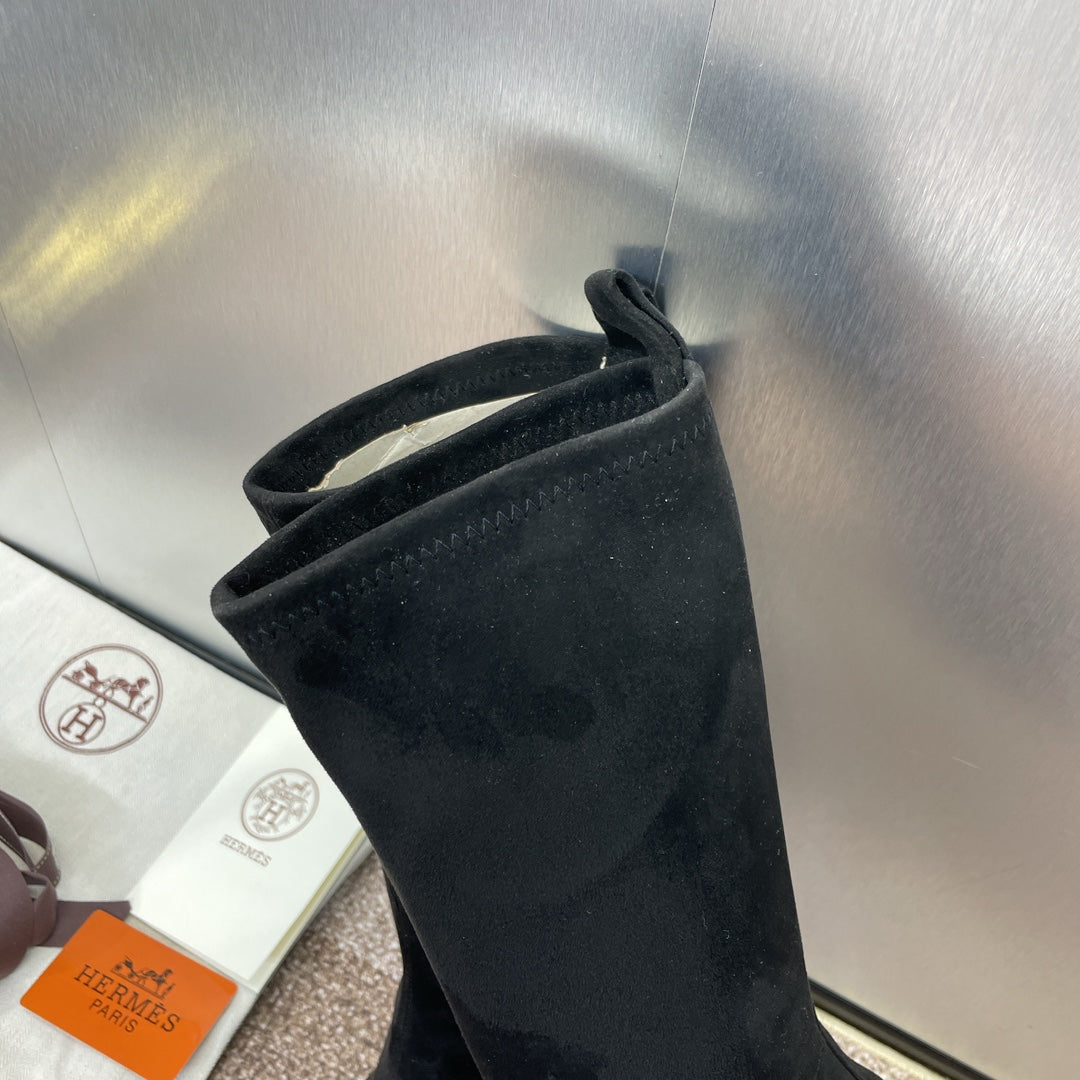HM High Boots 75mm In Black Suede 975151