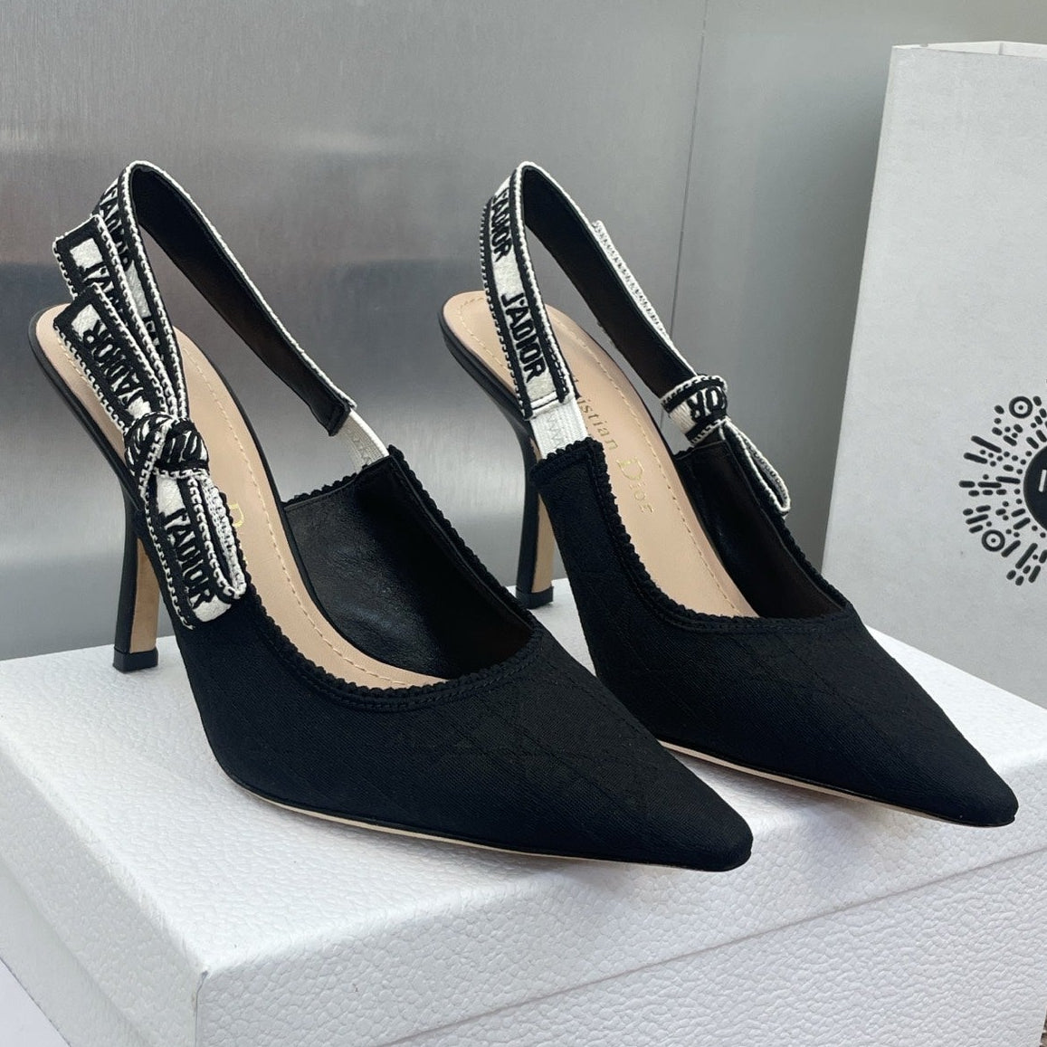 Dior 2026 J'Adior Slingback Pump Black Fabric Sheepskin 330329