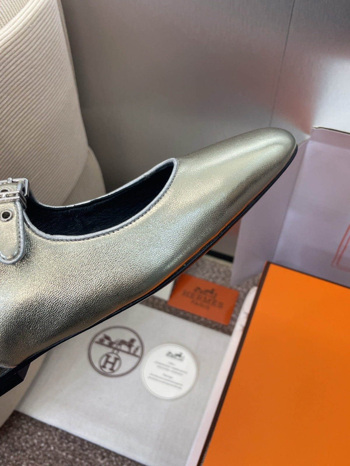 HM 25 Kleo Slingback Gold Calfskin 372948
