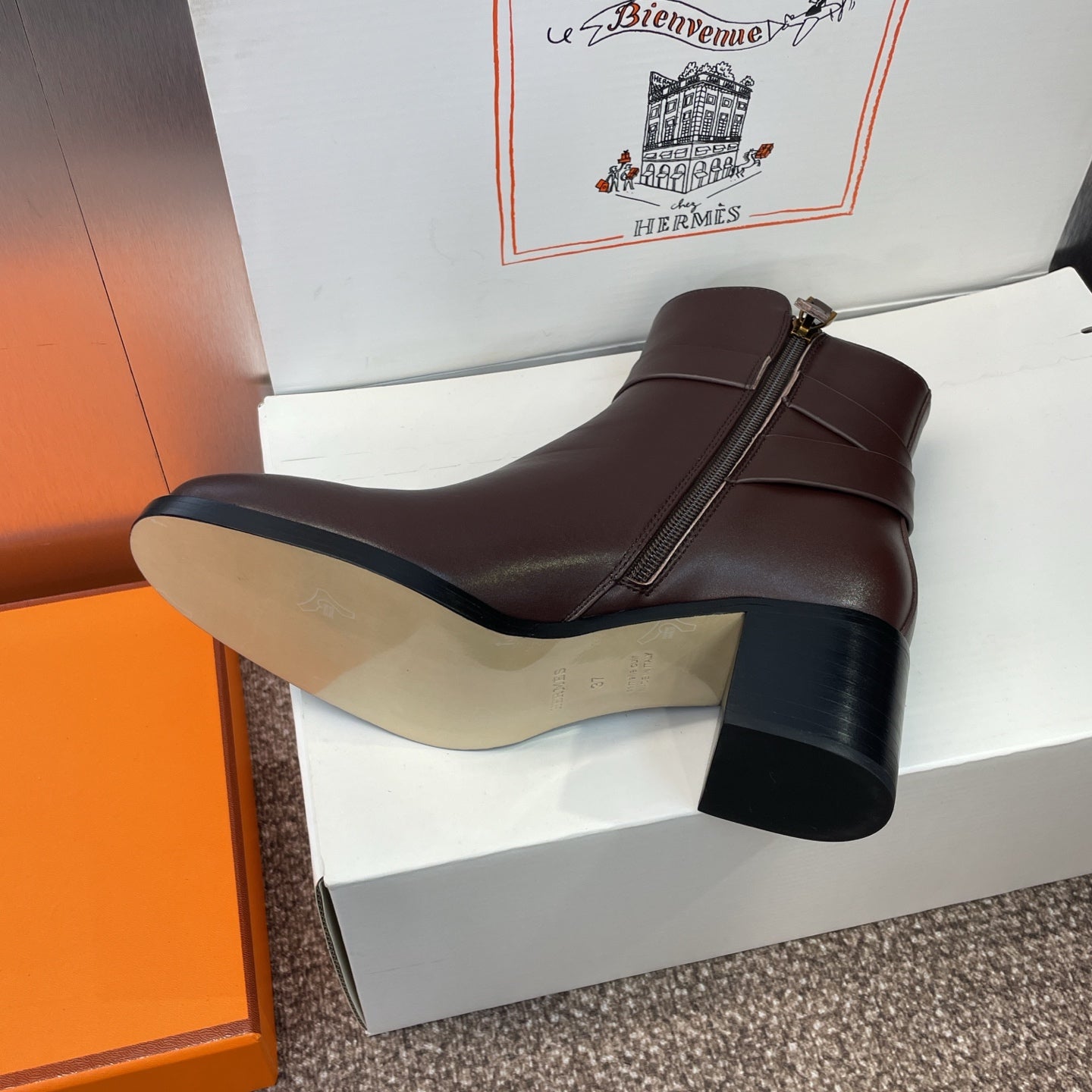 HM 25 Jill Ankle Boot Chocolate Brown Calfskin 508501