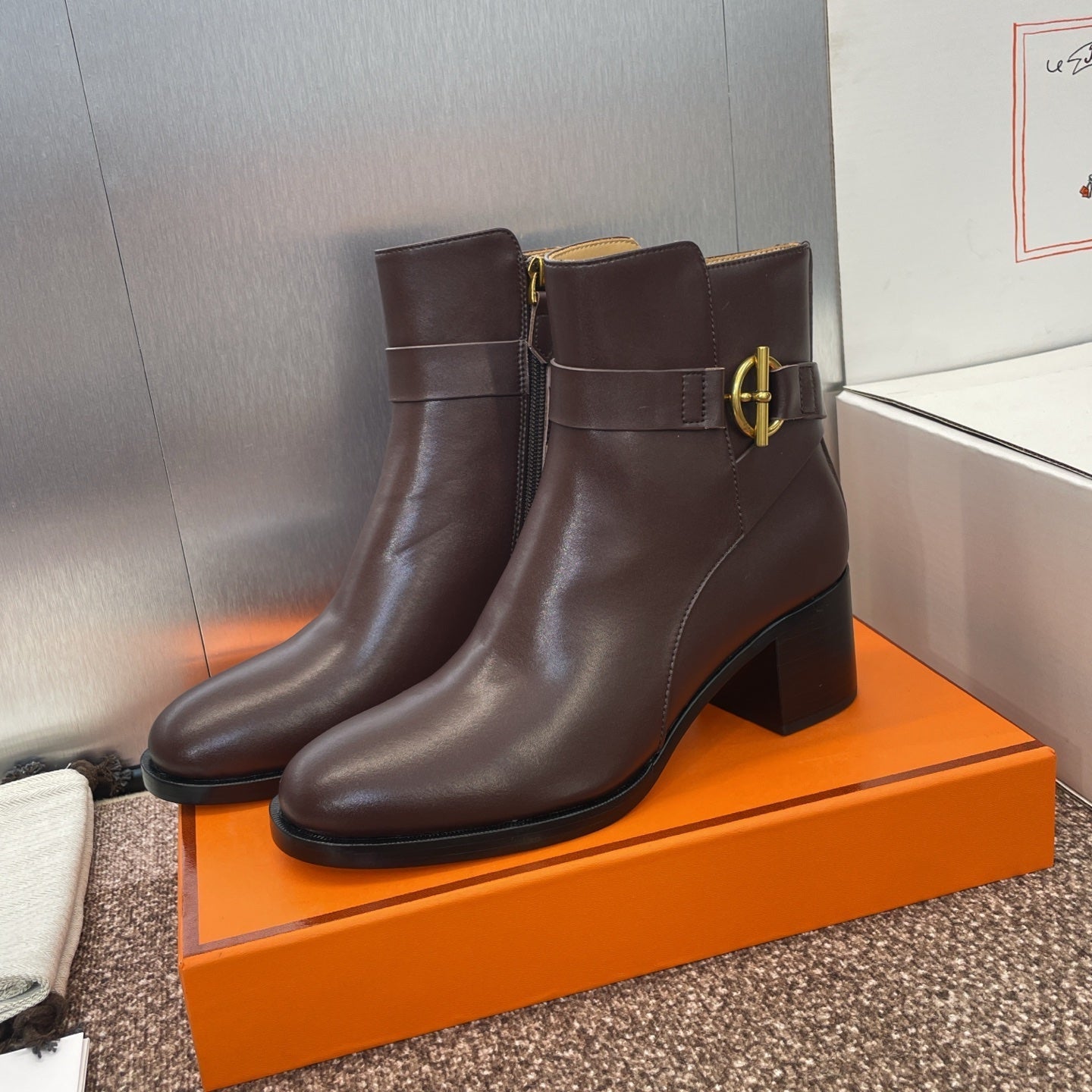 HM 25 Jill Ankle Boot Chocolate Brown Calfskin 508501