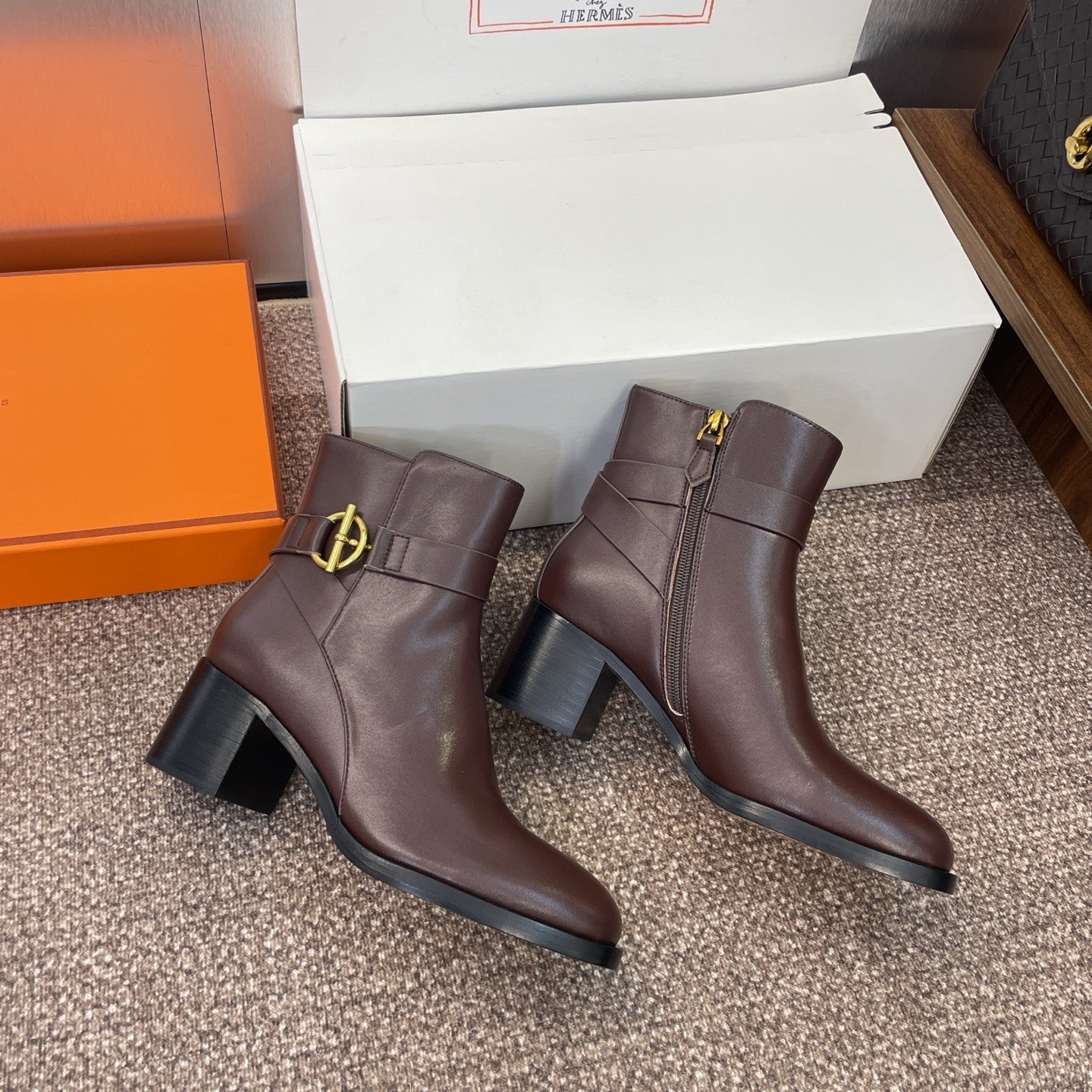 HM 25 Jill Ankle Boot Chocolate Brown Calfskin 508501