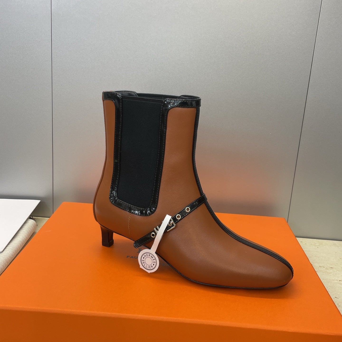 HM 26ss Lolita Chelsea Boots 40 Brown Black Calfskin 607086