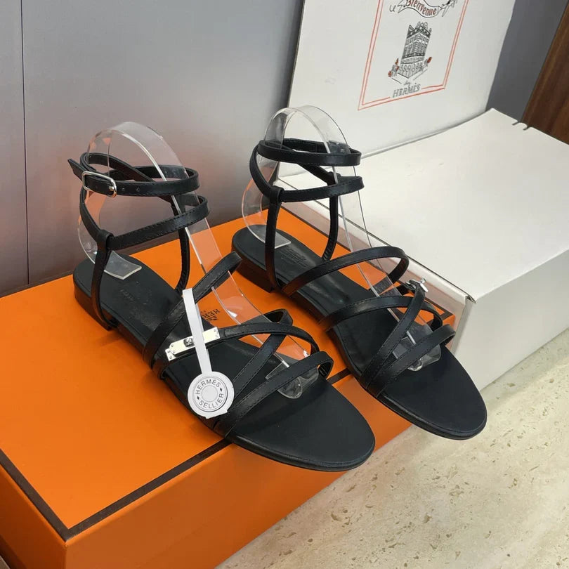 HM 26ss Kelly Silver Buckle Sandals Calfskin 607160