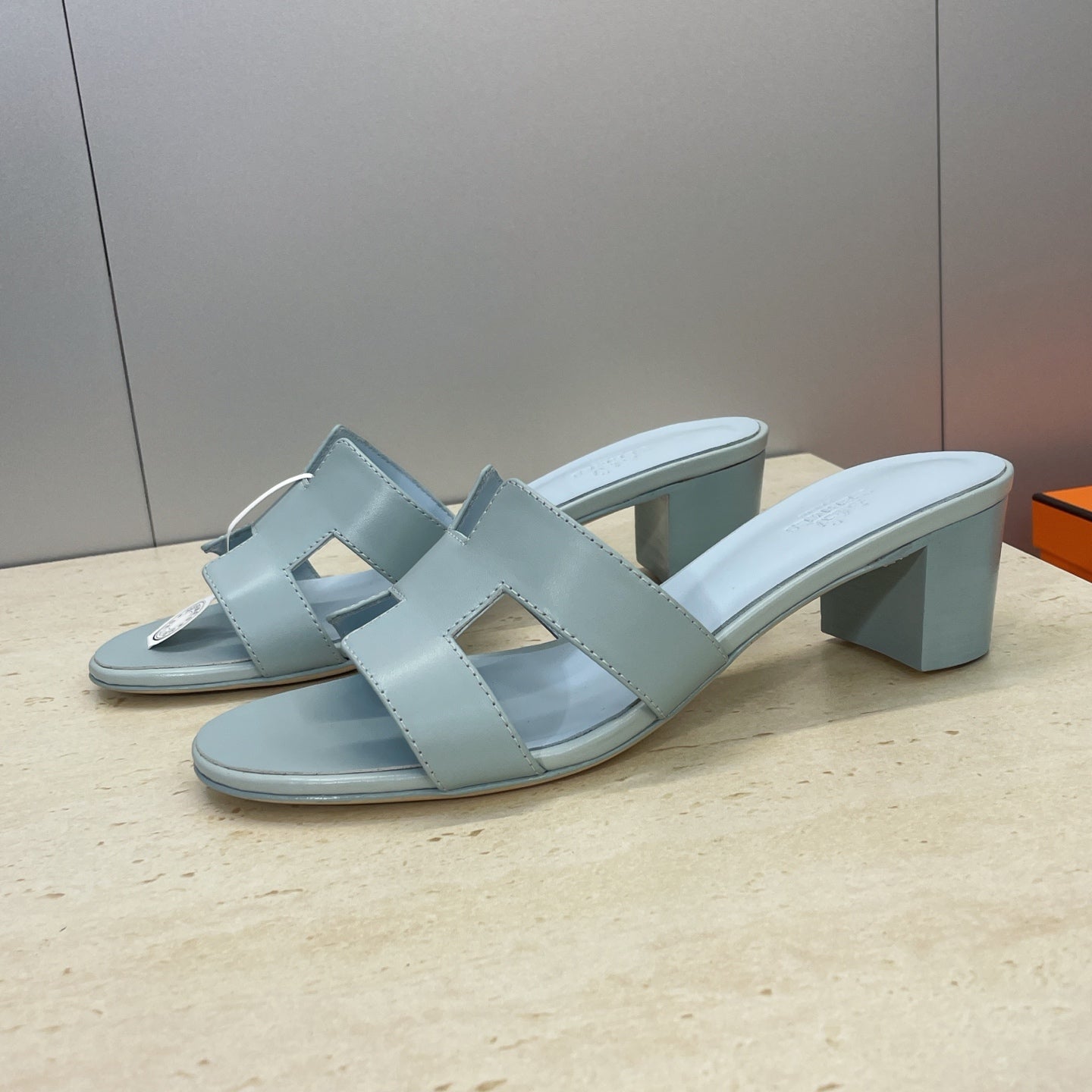 HM 26ss Oran Sandals 45 Light Blue Calfskin 607227