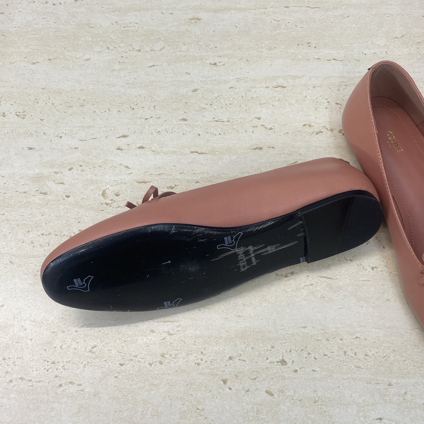 Celine 26 Loafers Dusty Pink Sheepskin 607726