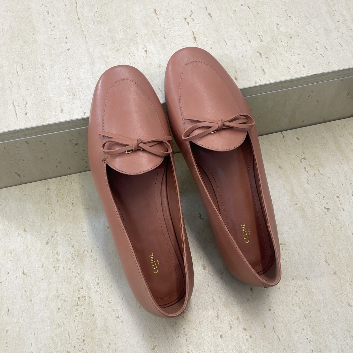 Celine 26 Loafers Dusty Pink Sheepskin 607726