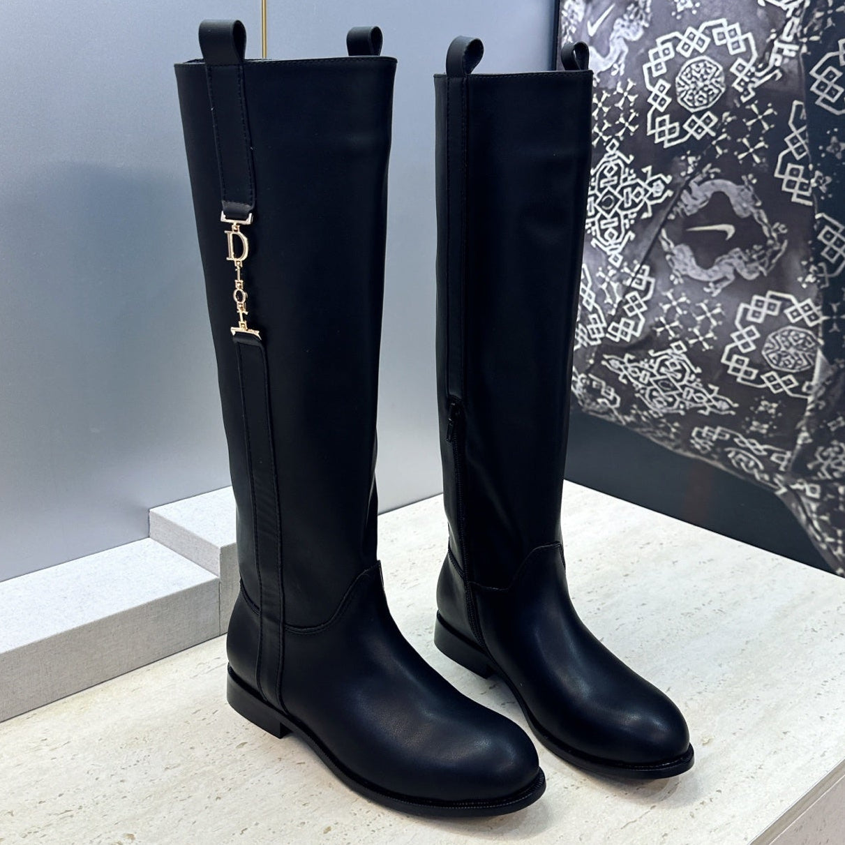 Dior 2026 Diorly Shiny Boots Black Calfskin 966532