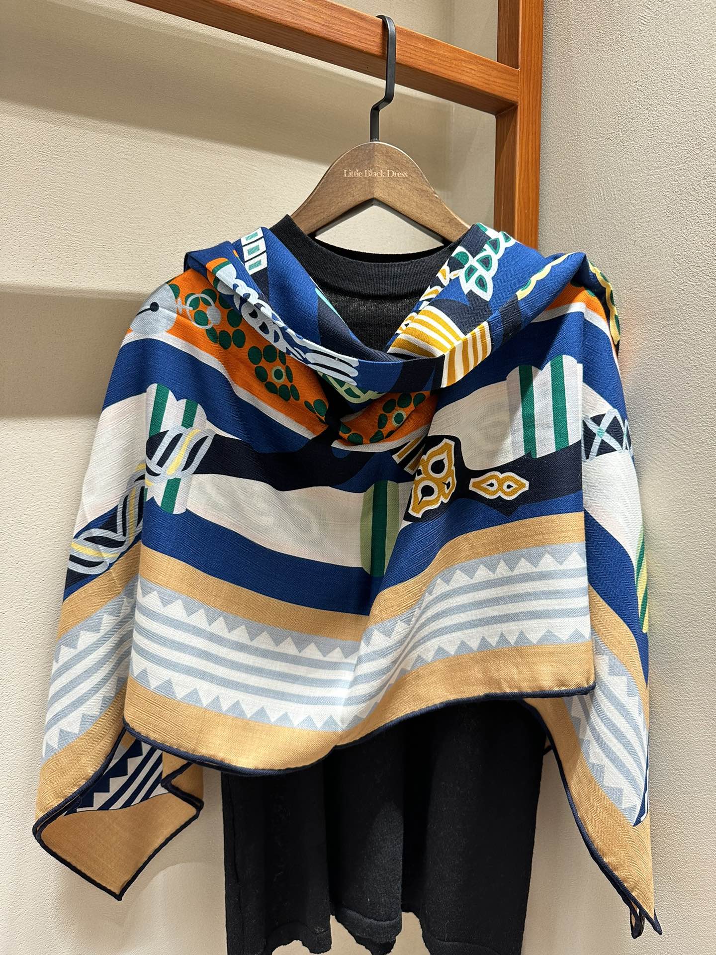 Fantaisie d'Etriers Scarf  140 CM Green Mix Blue Colorful Silk
