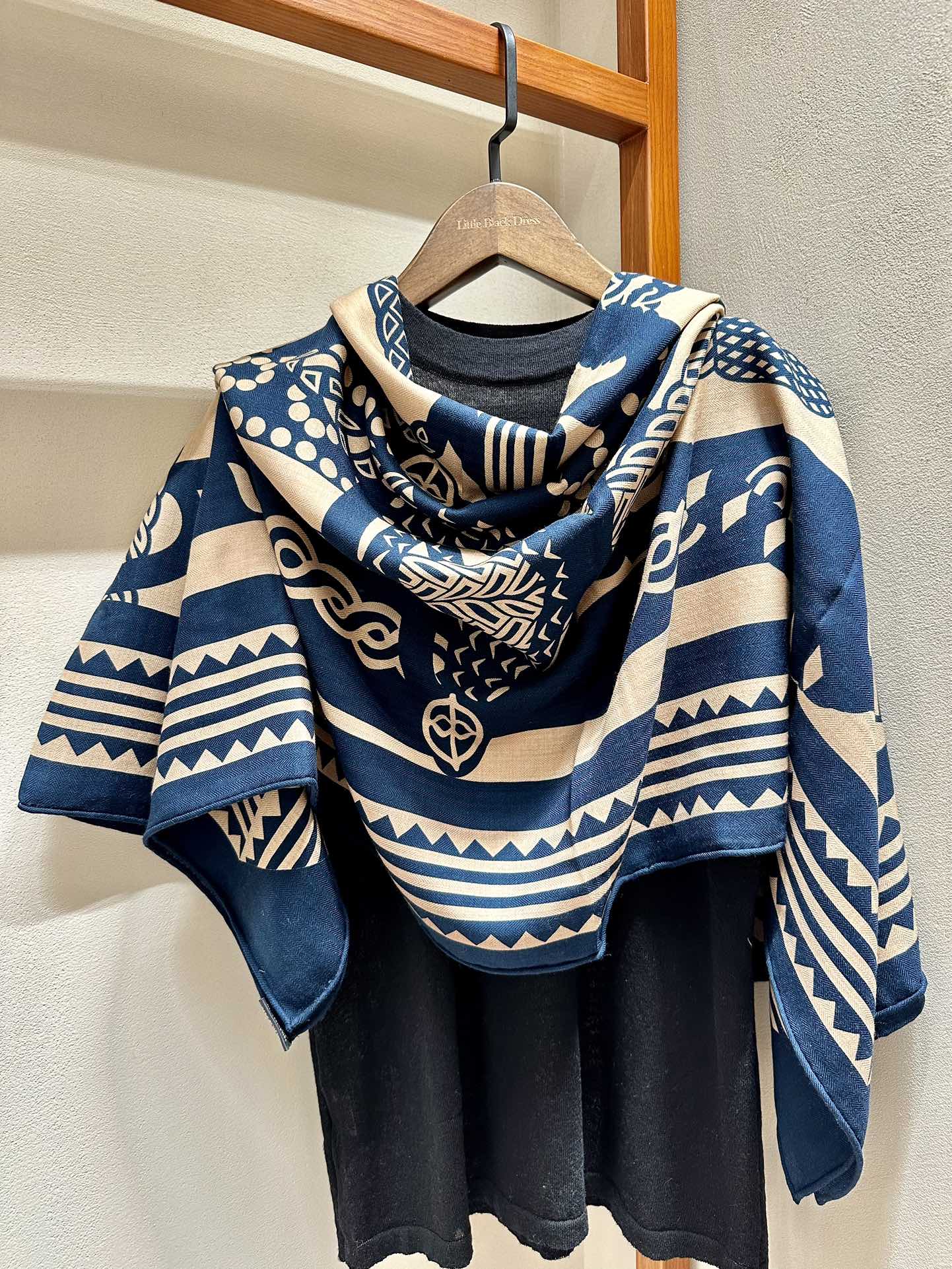 Fantaisie d'Etriers Scarf  140 CM Navy Blue Silk