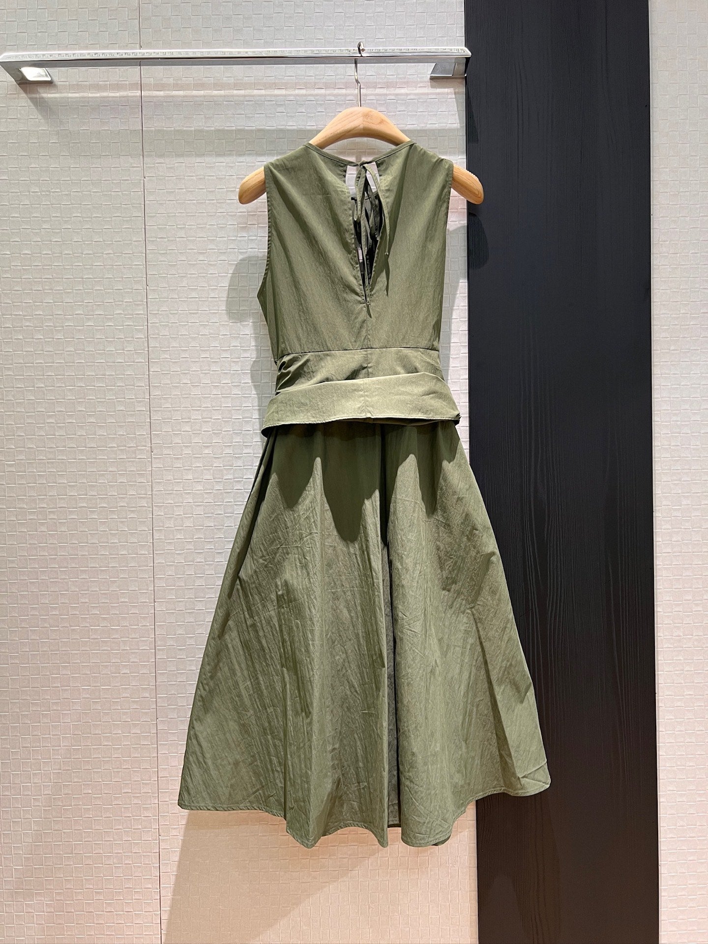 Loewe  Lace-up Vest Dress Green Cotton