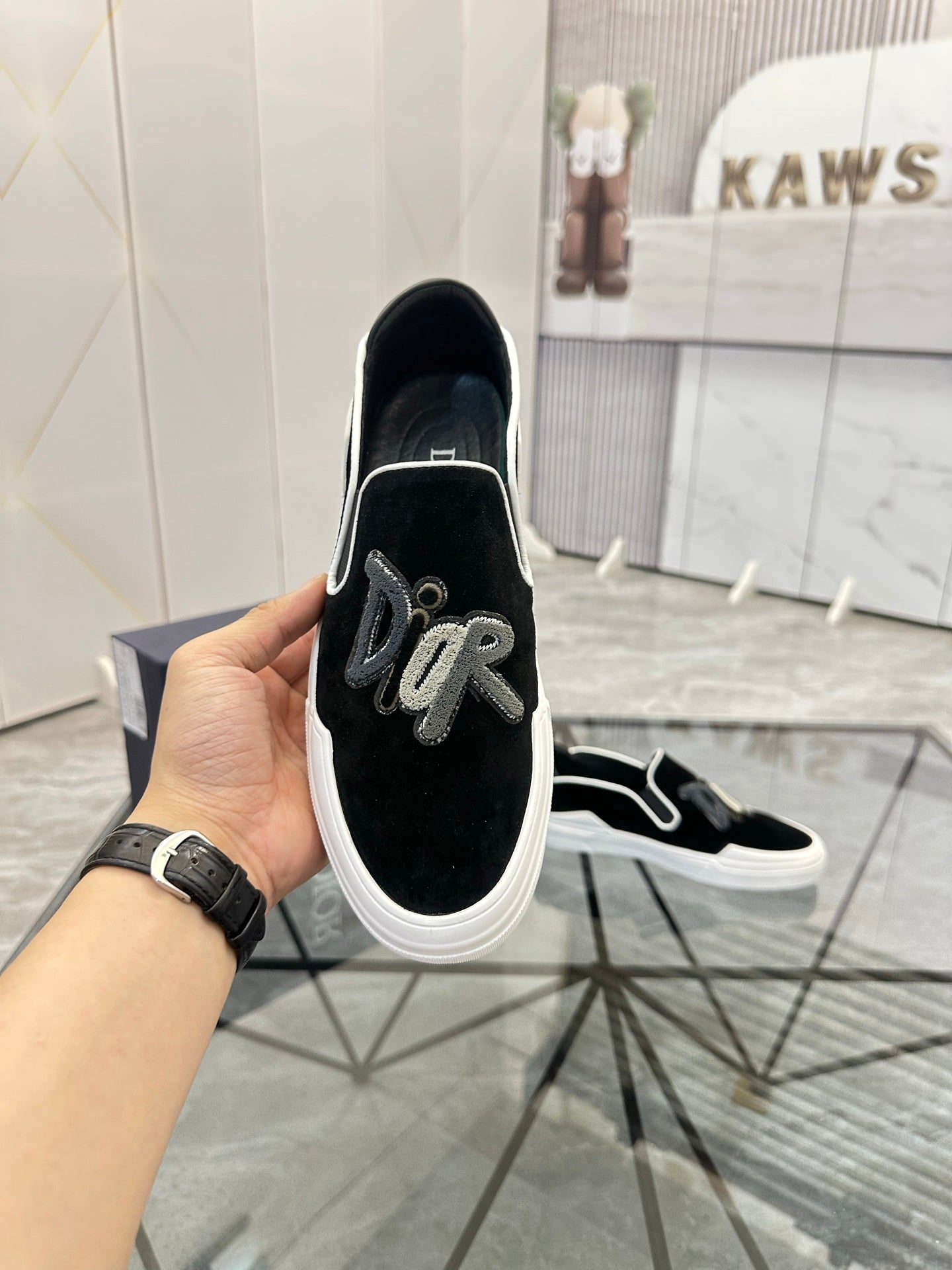 CD Slip on Loafer Black Suede 639466