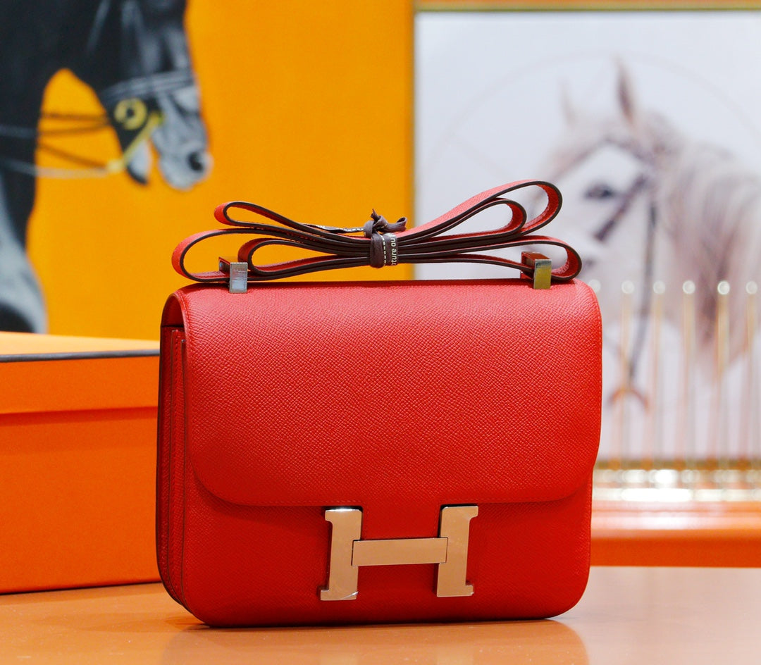 constance 24 red epsom leather gold hardware