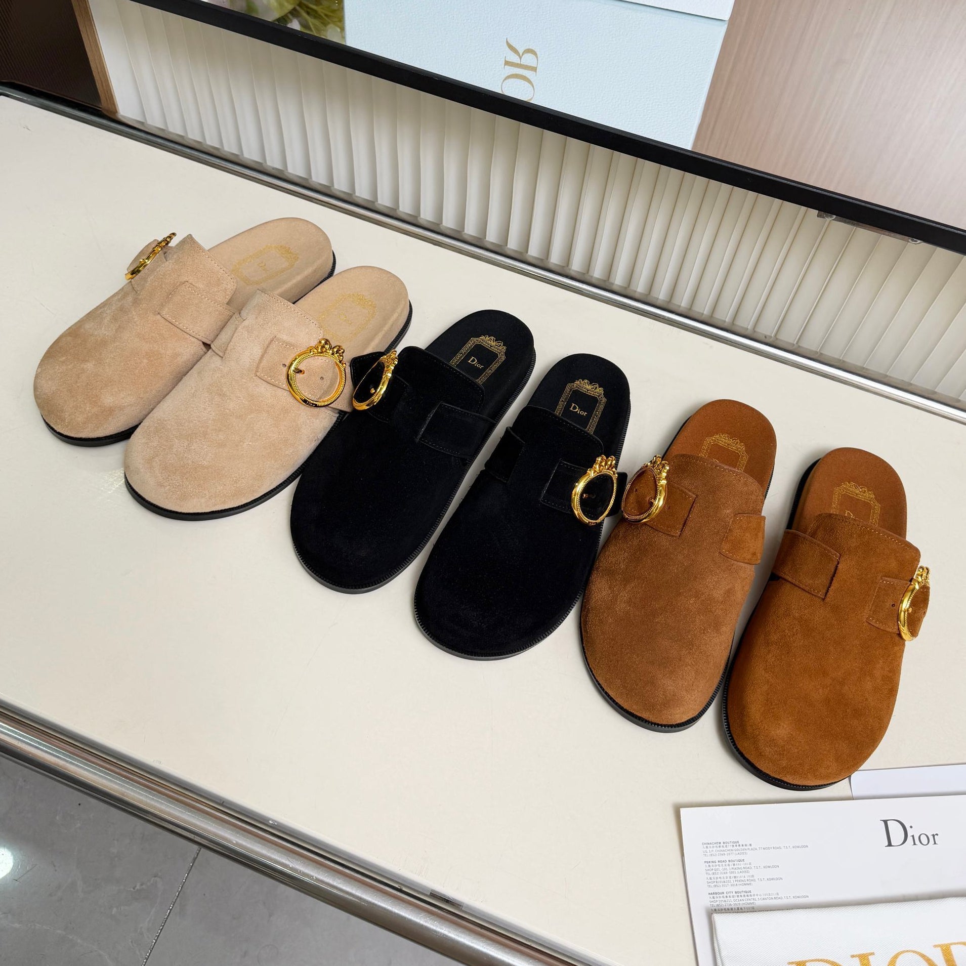 Dior 2026 Medaillon Buckle Mule Suede 911606