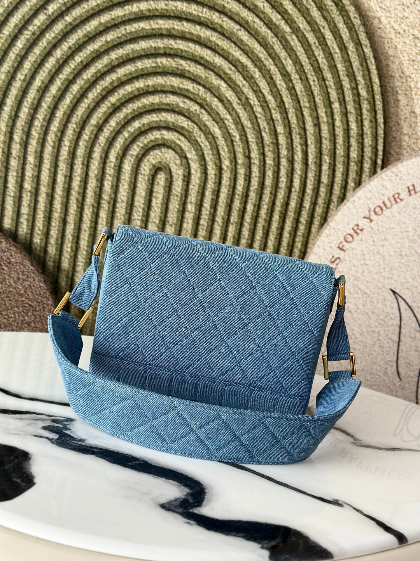 Chanel 2026 Quilted Flap Bag 25.5cm Blue Denim Leather