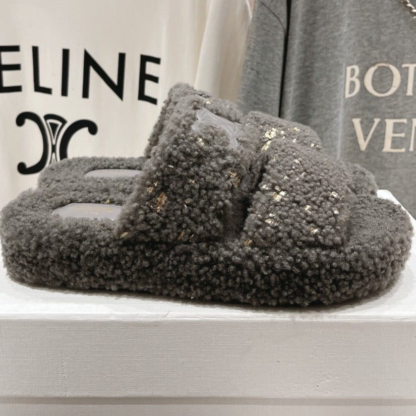 DAD SANDALS FOSSIL GRAY PURE SHEEP WOOL