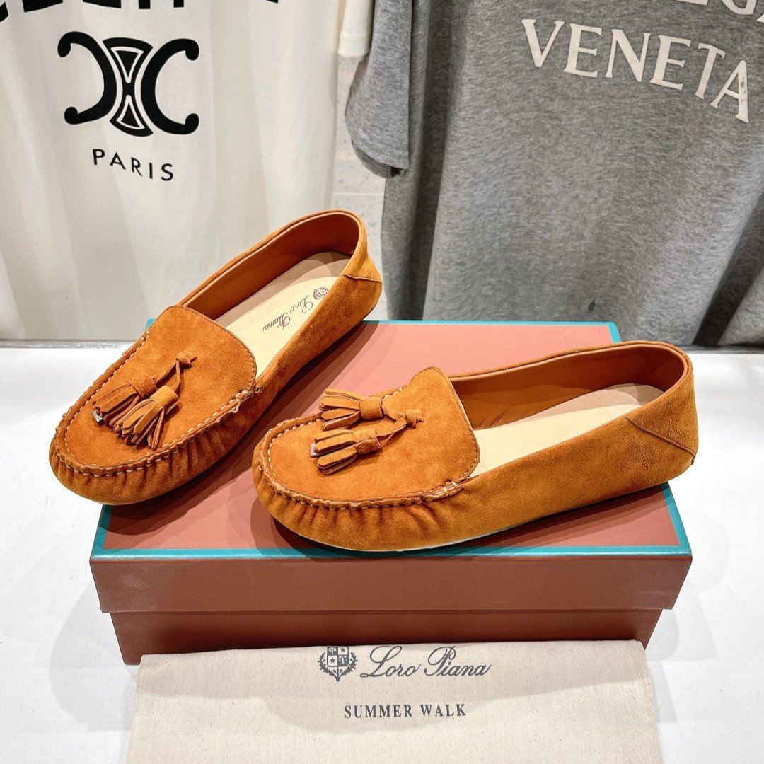 dot sole walk mocassin brown suede